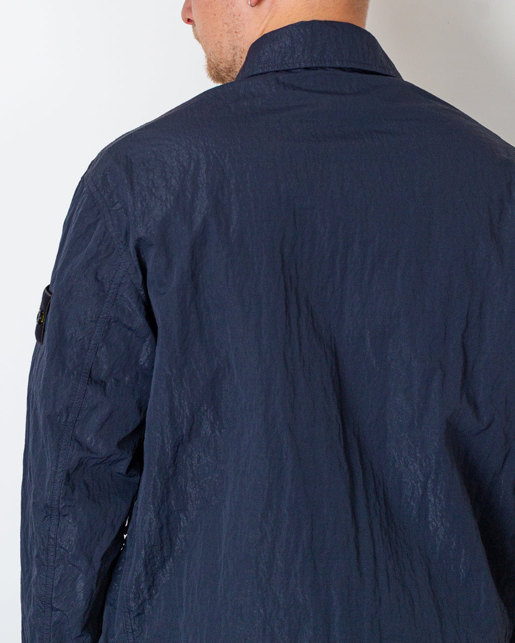 Stone Island Warp Rib Nylon-TC Collared Jacket - Blue Navy V002A