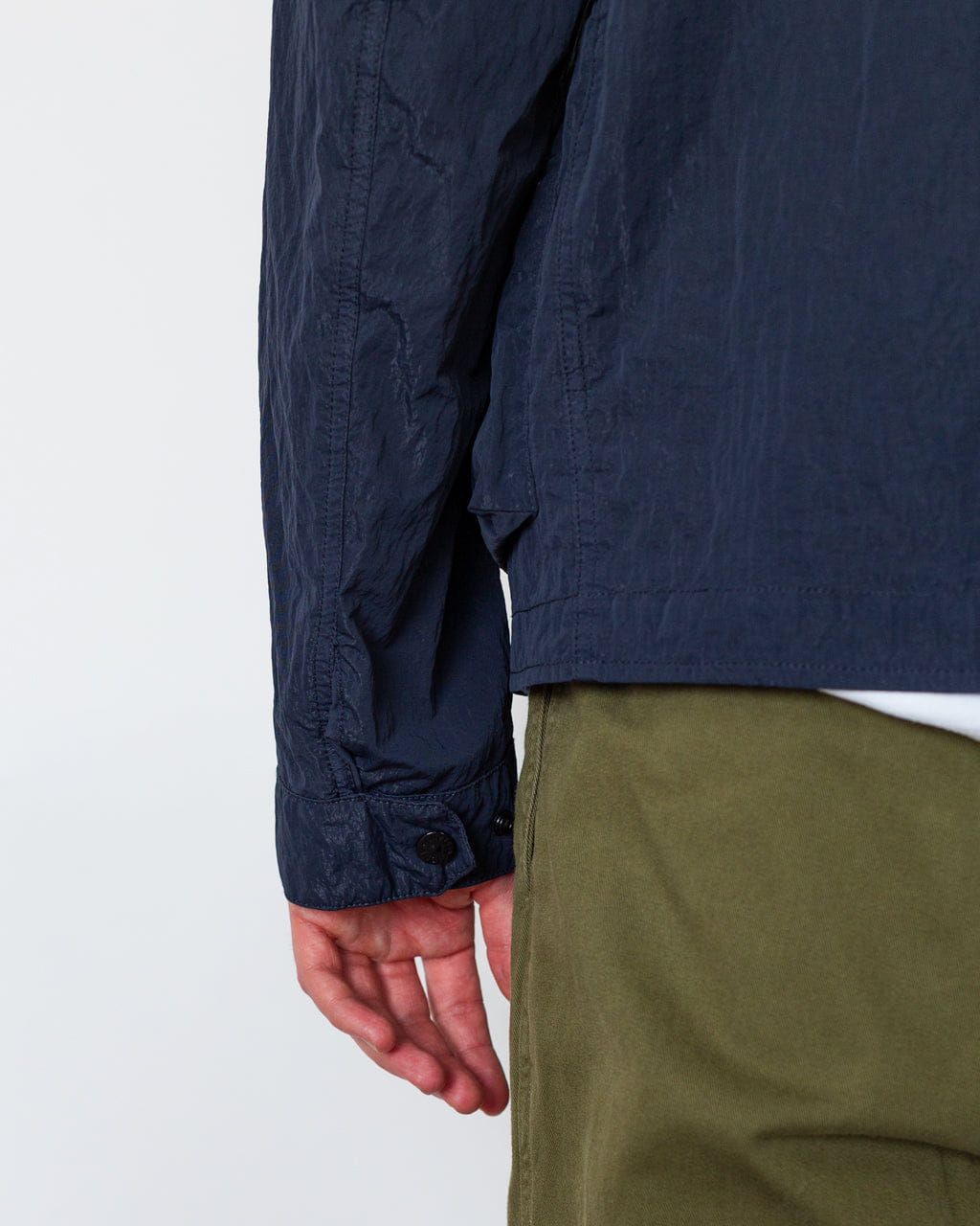 Stone Island Warp Rib Nylon-TC Collared Jacket - Blue Navy V002A