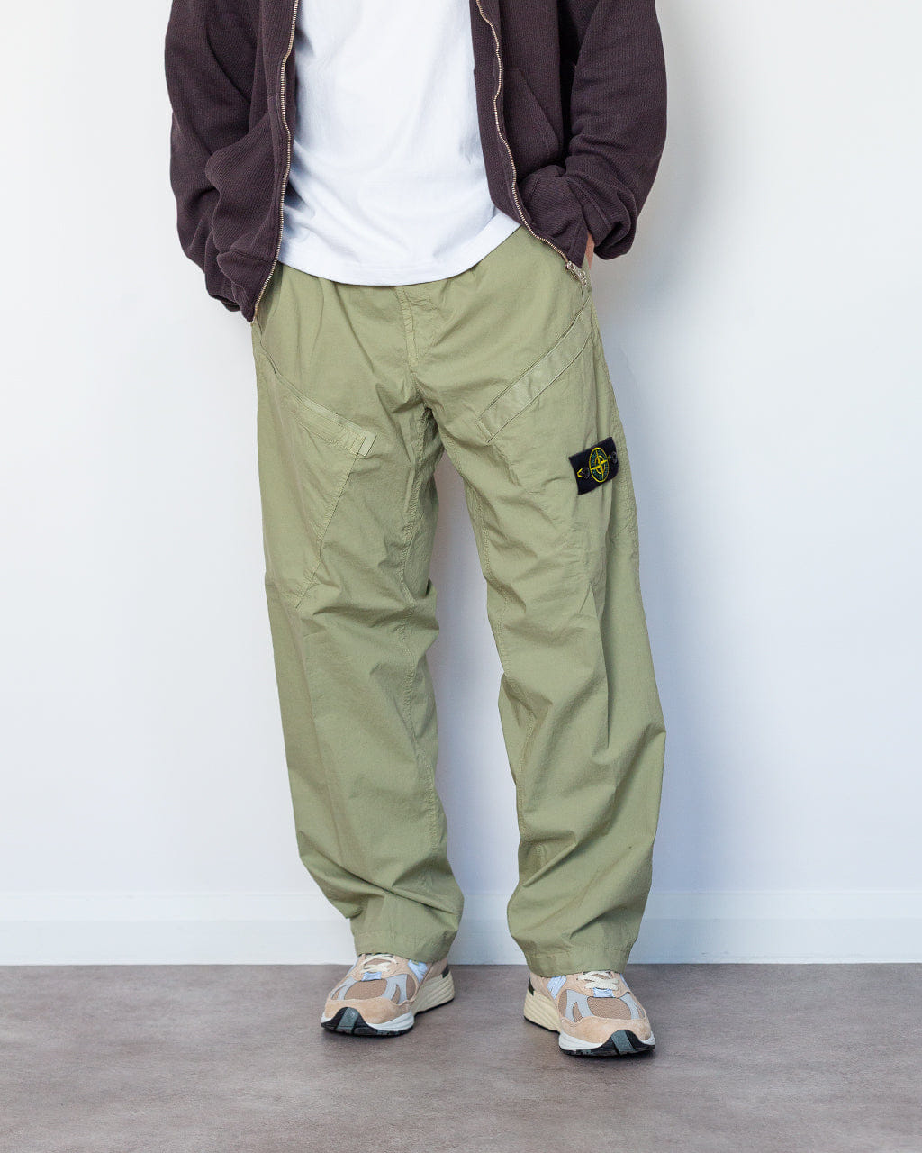Stone Island Garment Dyed Tela Parachute Trouser - Laurel Green V005N