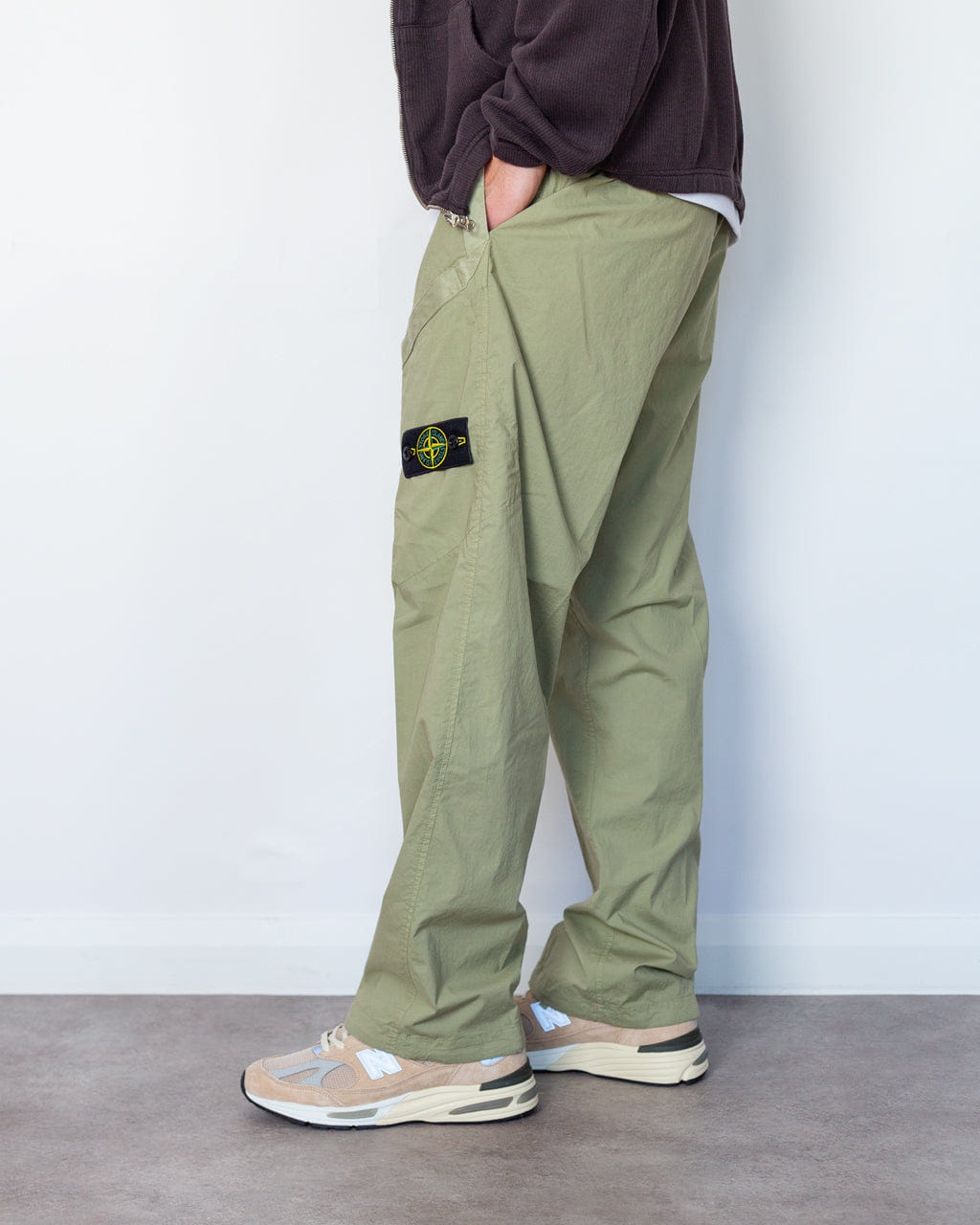 Stone Island Garment Dyed Tela Parachute Trouser - Laurel Green V005N