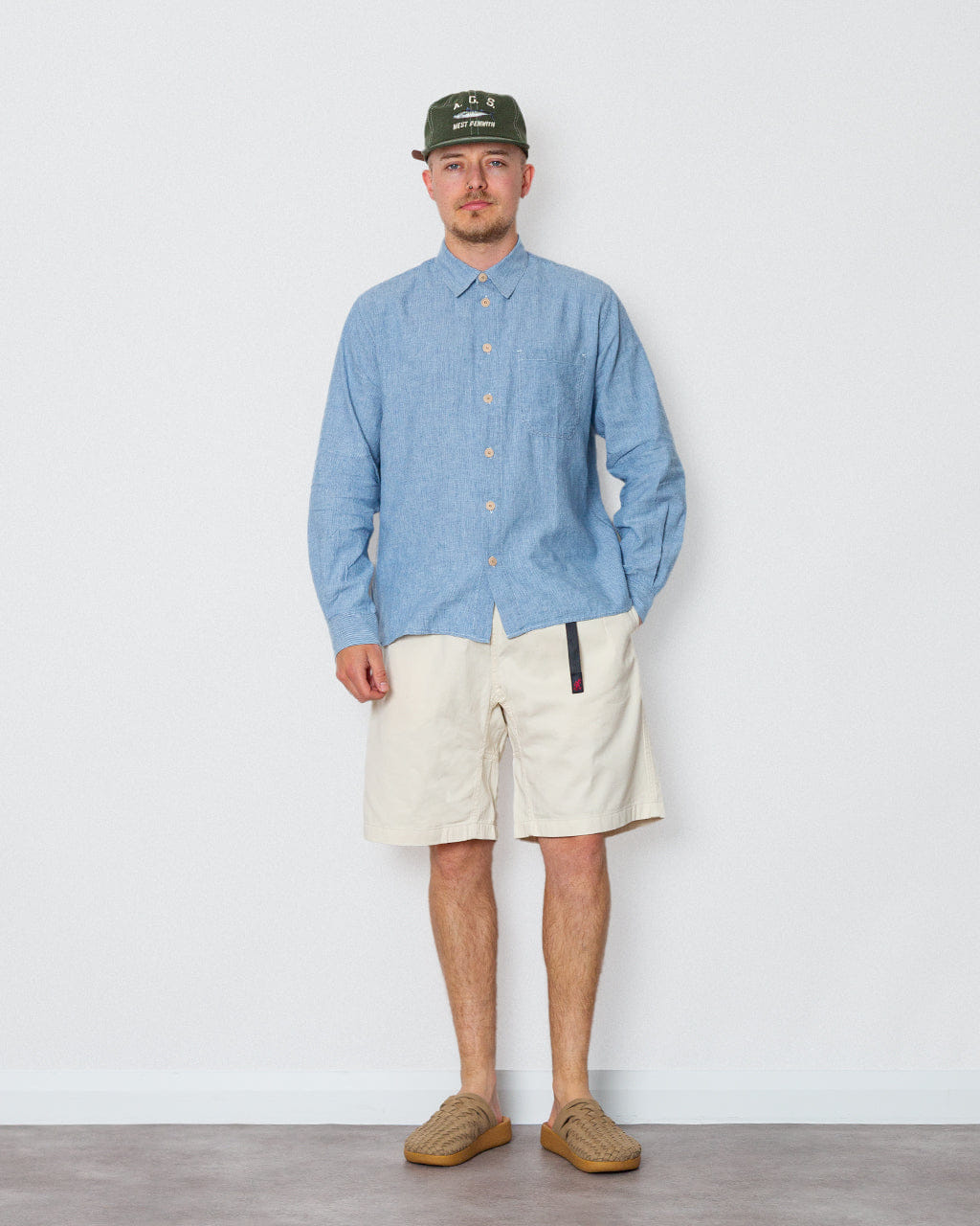Folk Easy Fit Shirt - Washed Indigo Stripe