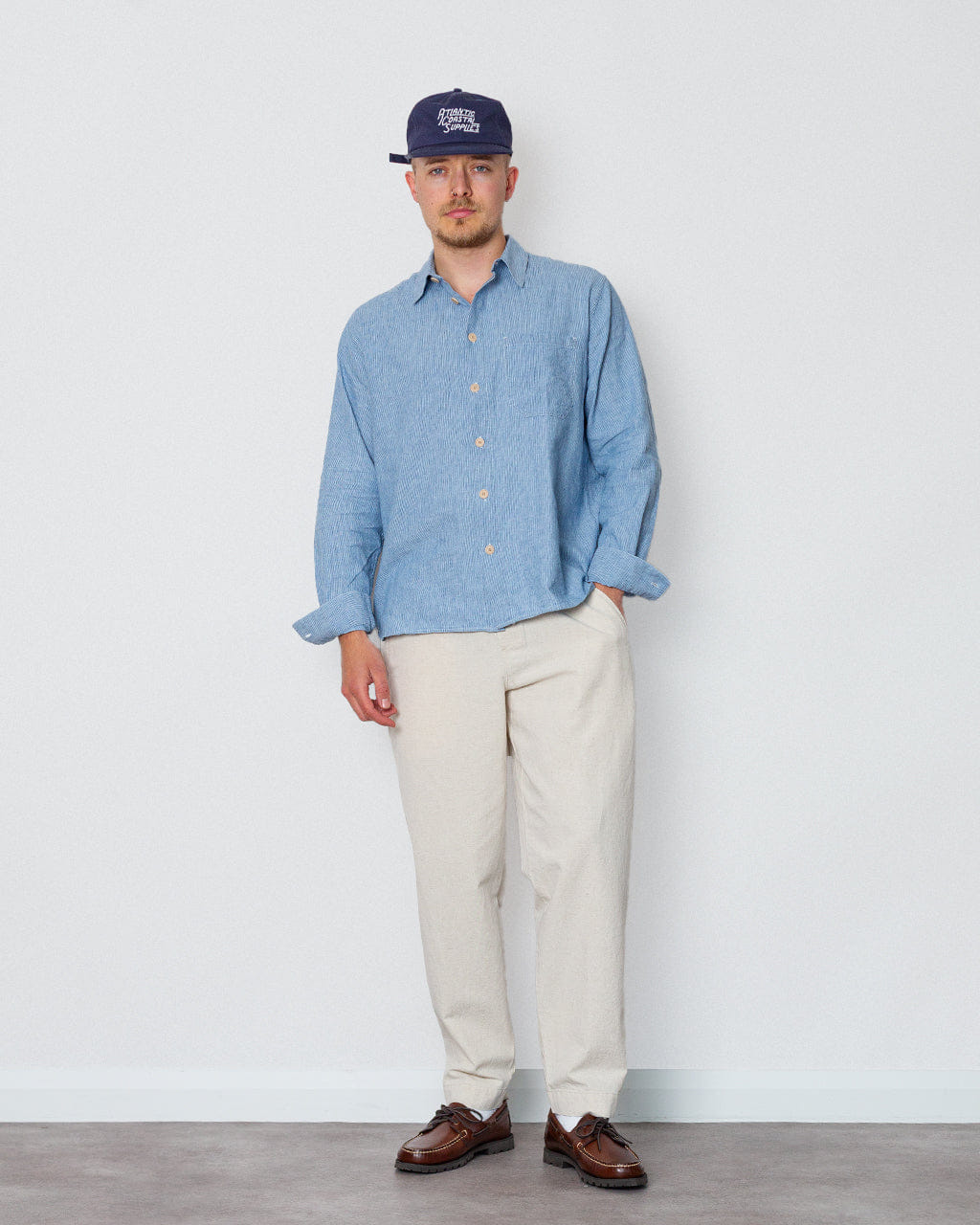 Folk Drawcord Assembly Pant - Natural Linen Cotton Canvas