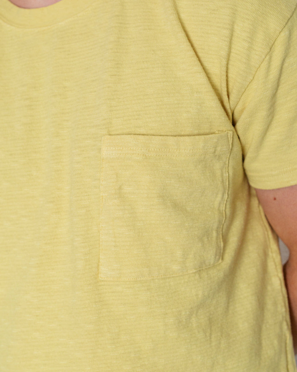 KAPITAL Amuse Knit Pocket Tee - Yellow