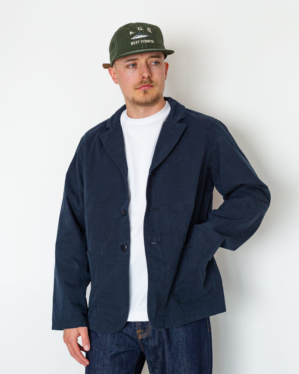 KAPITAL Ripstop Hospital Jacket - Navy