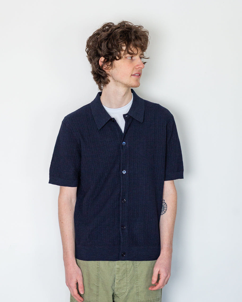 NN07 Nolan Polo Cardigan 6695 - Navy Blue