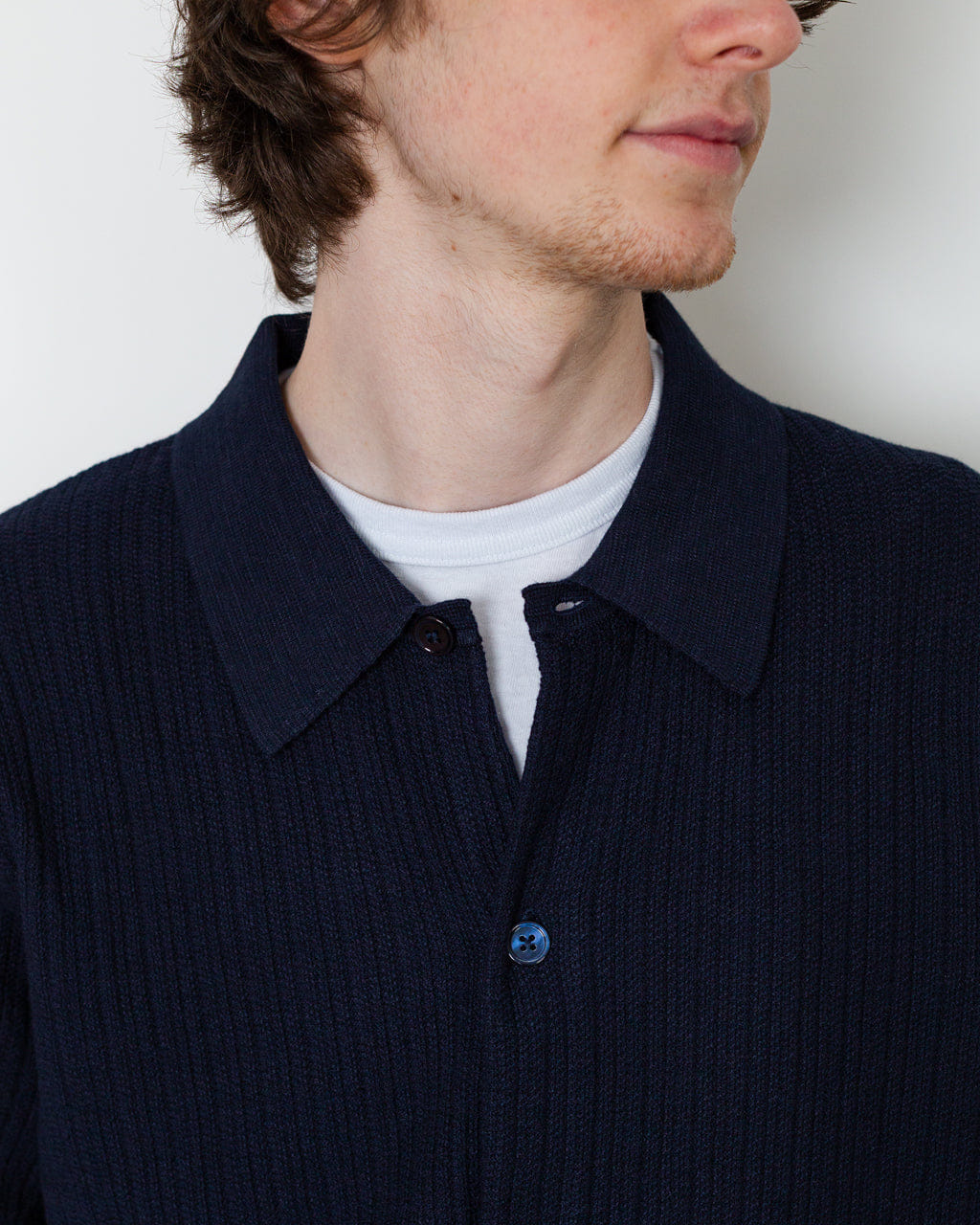 NN07 Nolan Polo Cardigan 6695 - Navy Blue