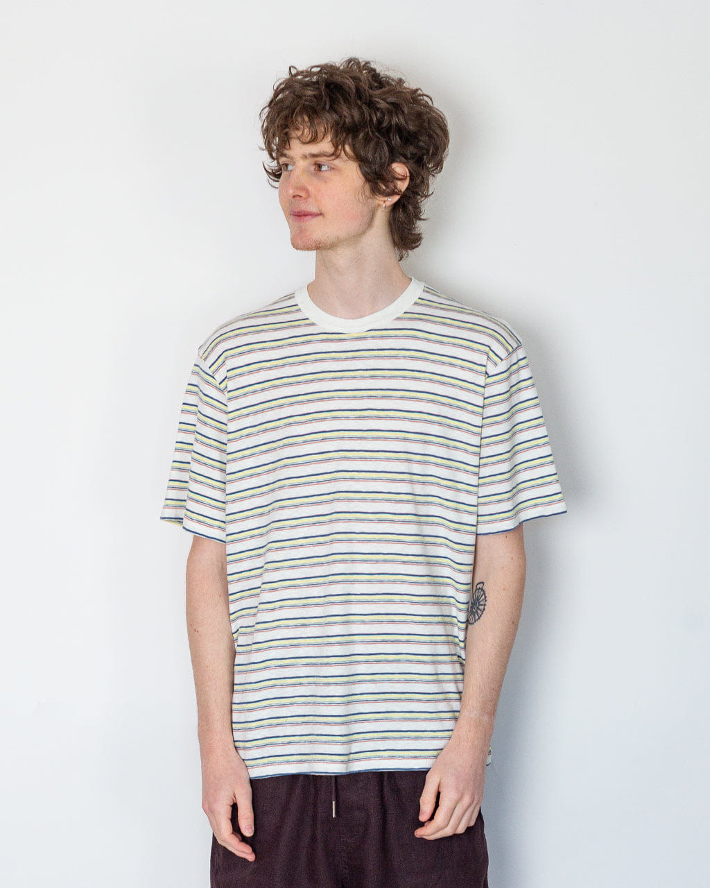 Folk Multi Stripe Tee - Ecru Paradiso Stripe