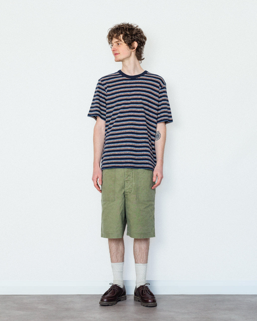 Folk Multi Stripe Tee - Blue Jungle Cat Stripe