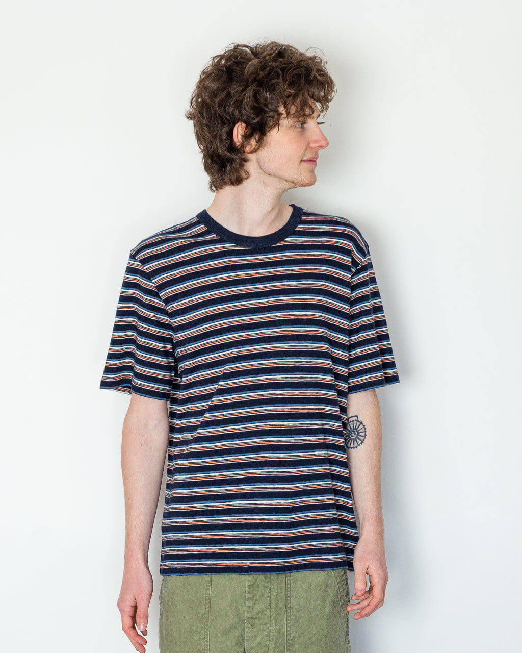 Folk Multi Stripe Tee - Blue Jungle Cat Stripe