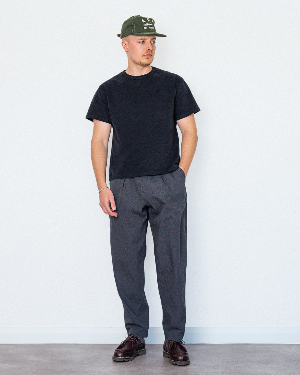 Universal Works Pleated Track Pant - Charcoal