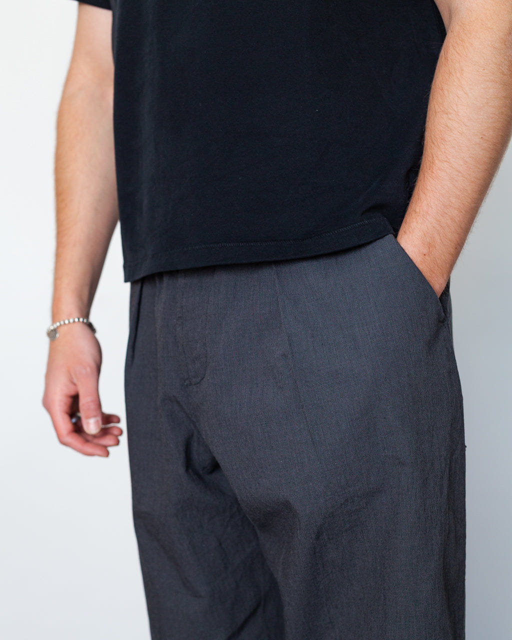 Universal Works Pleated Track Pant - Charcoal