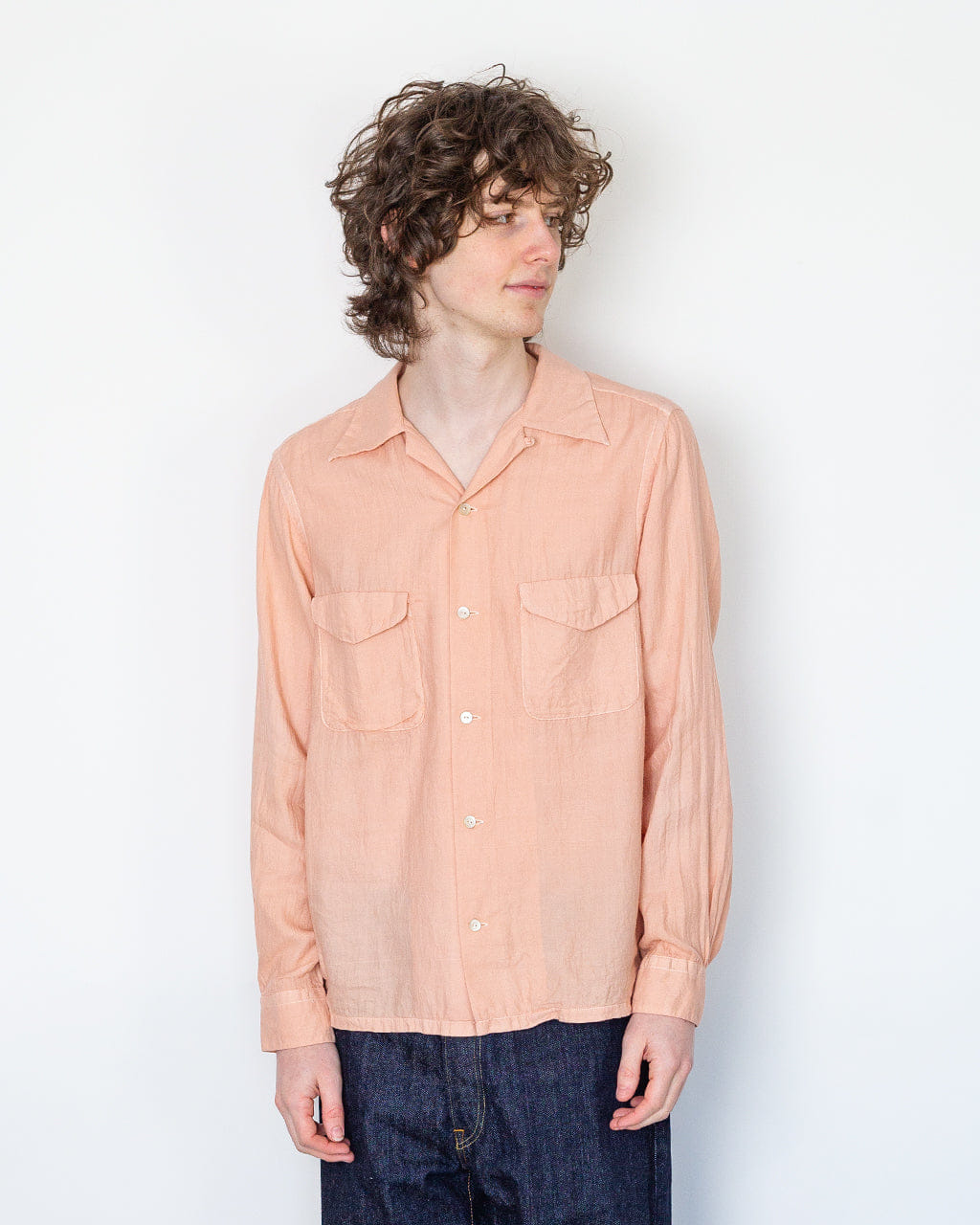 TAIGA TAKAHASHI LOT 101 - Open Collar Shirt - Sakura