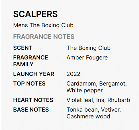 Scalpers Boxing Club Eau De Parfum for Men 125ml