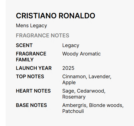 Cristiano Ronaldo Legacy for Men Eau De Parfum 100ml