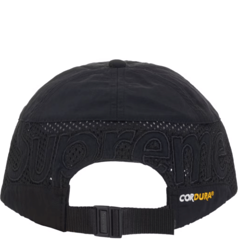 SUPREME CORDURA MESH 6-PANEL BLACK CAP