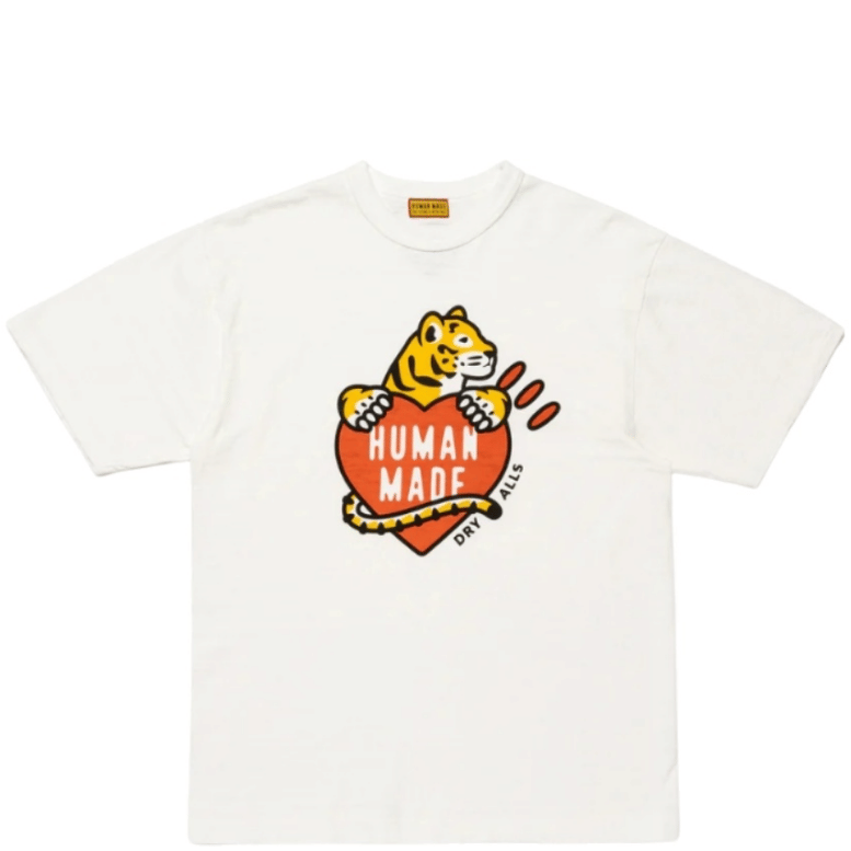 HUMAN MADE TIGER HEART WHITE TEE