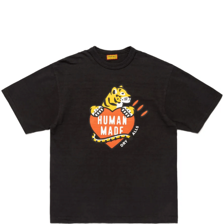 HUMAN MADE TIGER HEART BLACK TEE