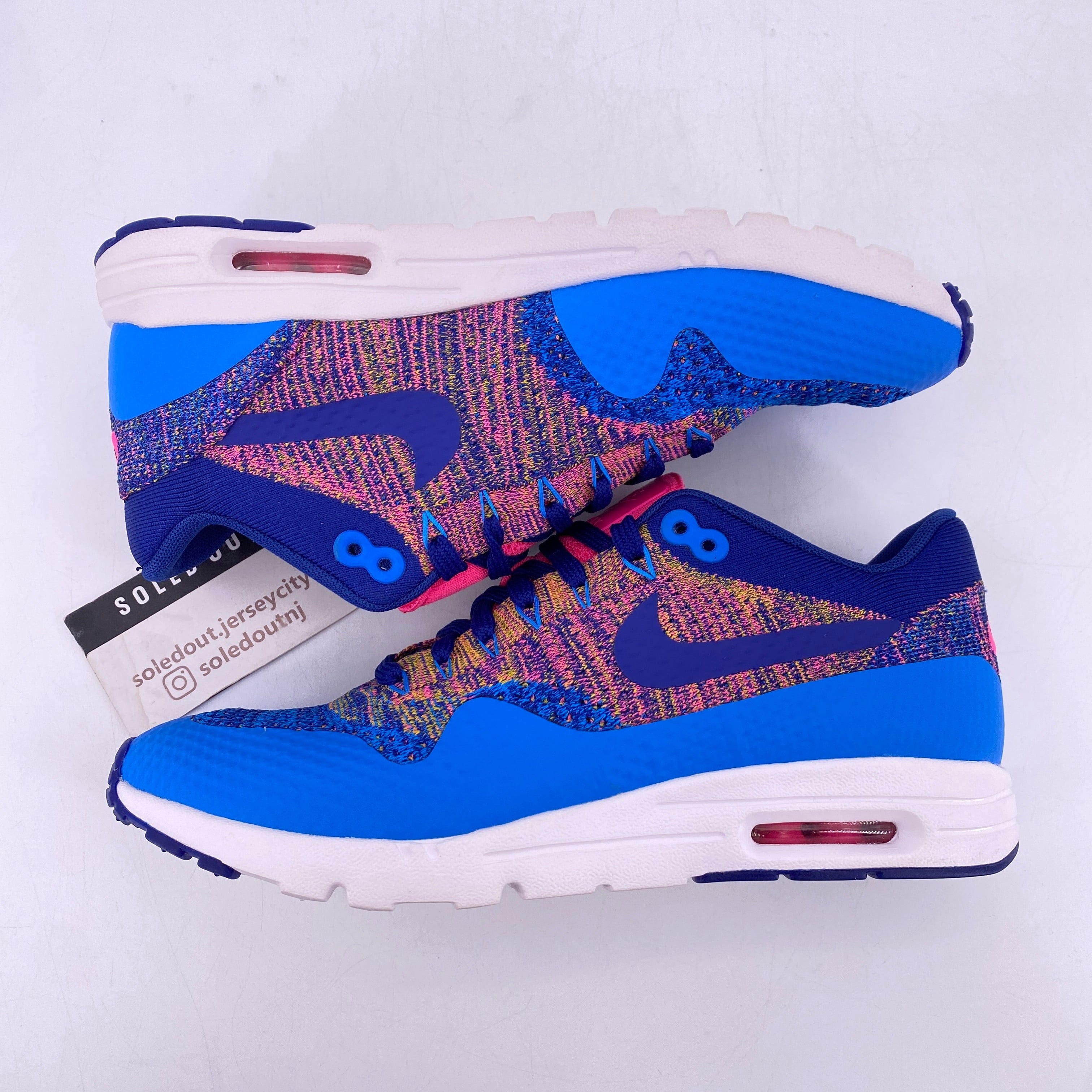Nike Air Max 1 Flyknit "Photo Blue" 2016 New Size 9.5W