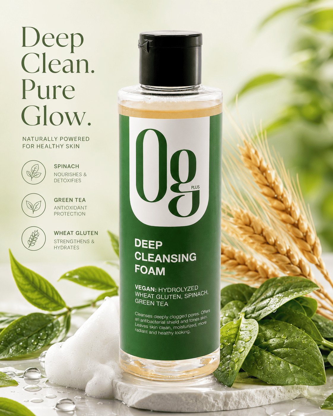 OgPlus OG Plus Deep Cleansing Foam – Vegan Face Cleanser