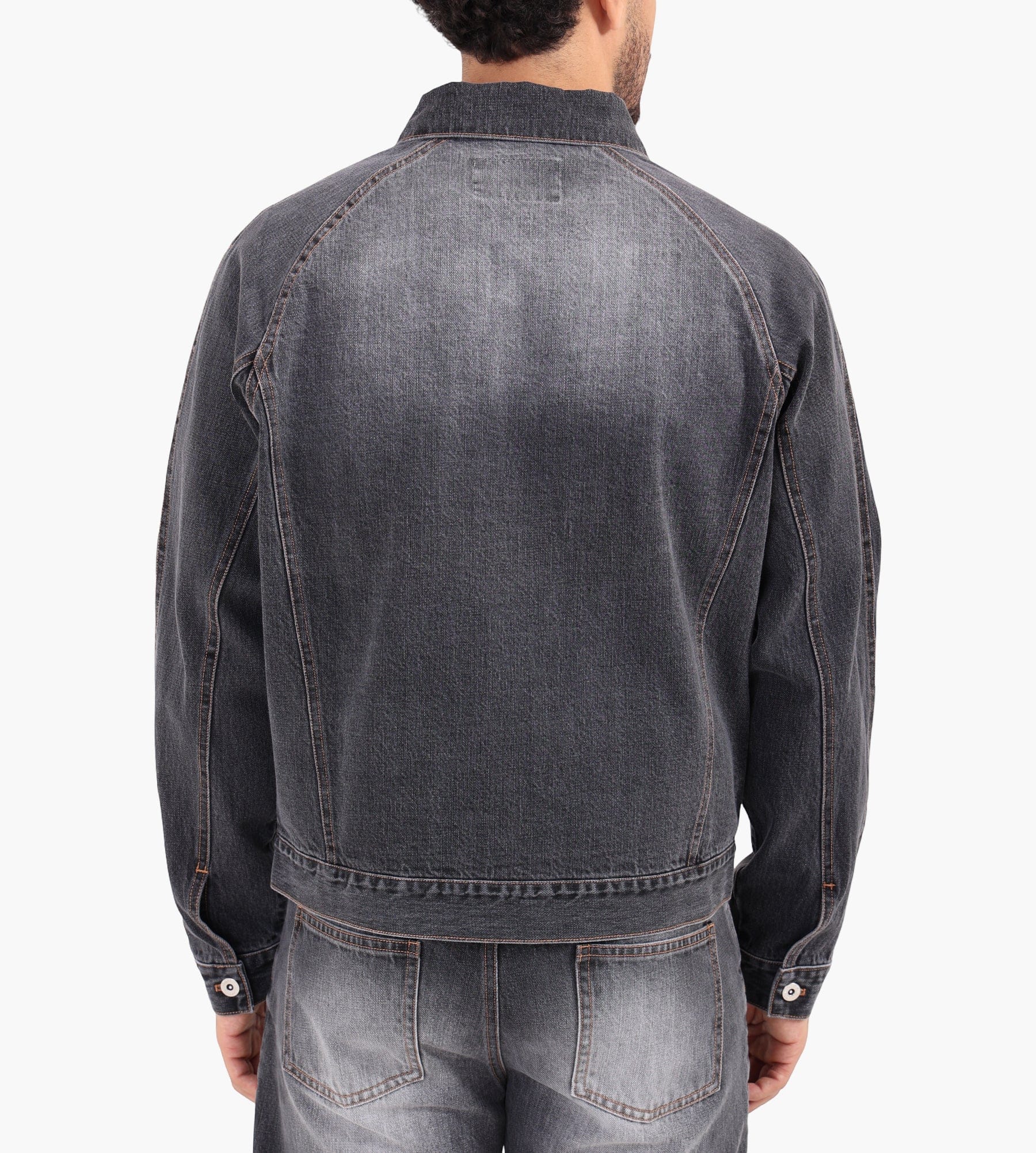 Pinkorange Stonewashed Denim Jacket Grey