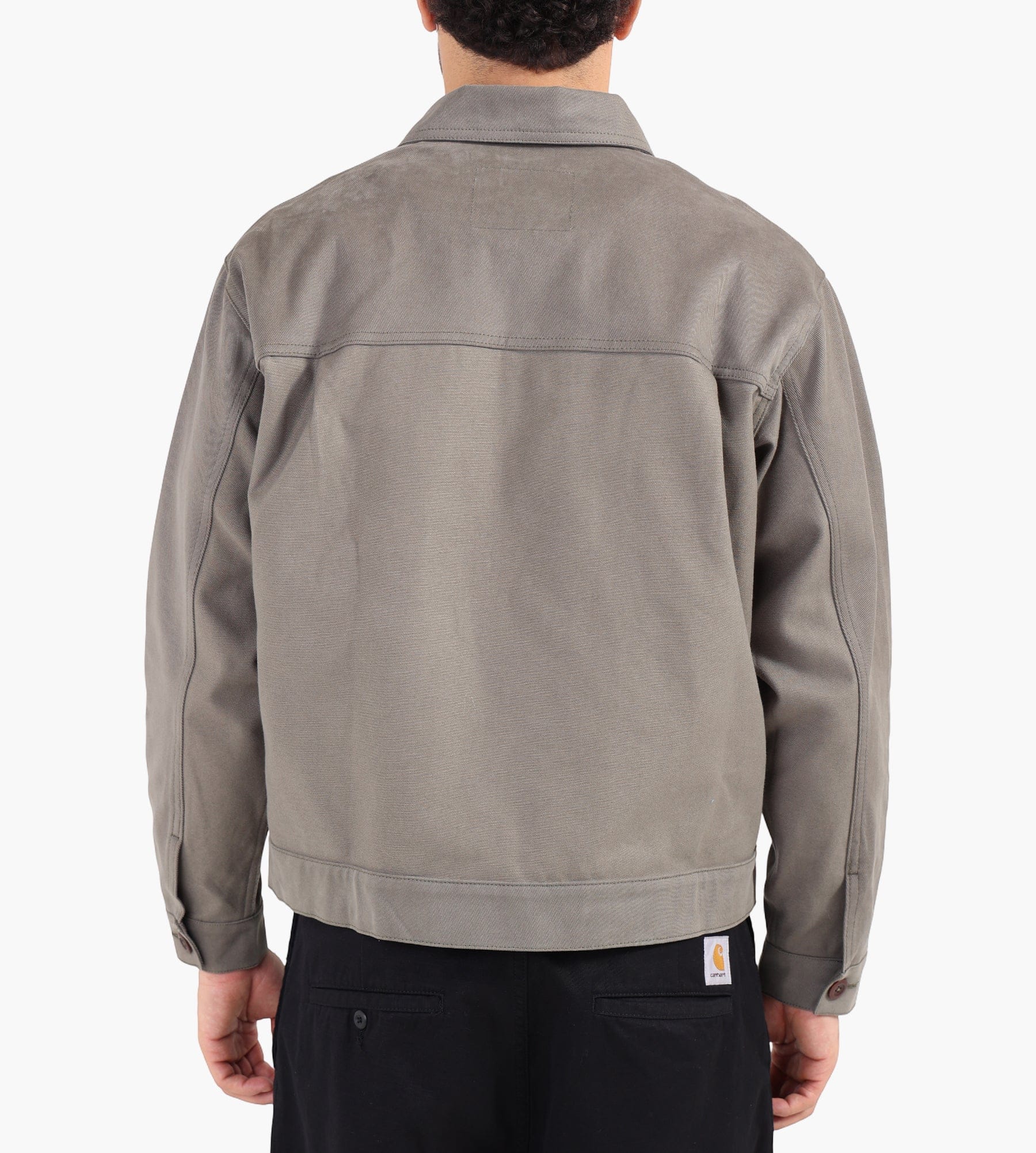 Café-Mountain Reverse Panel Workers Jacket Washed Moss