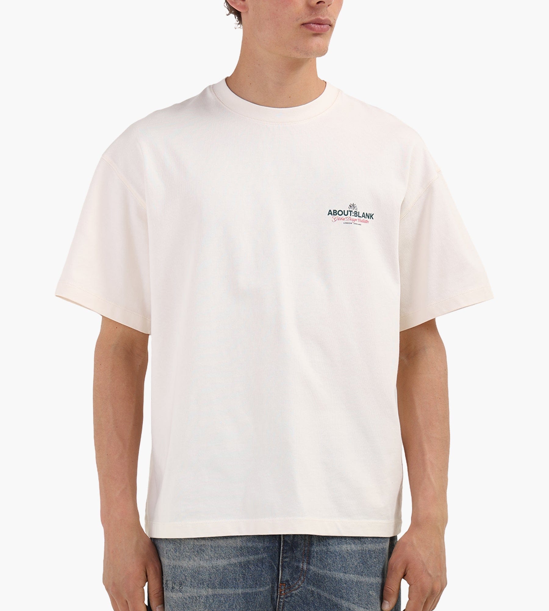 about:blank Blazon T-Shirt Cotton Oat Green Red