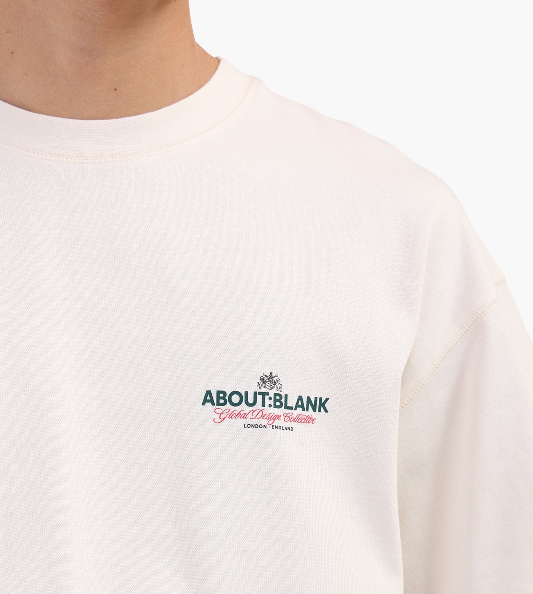 about:blank Blazon T-Shirt Cotton Oat Green Red