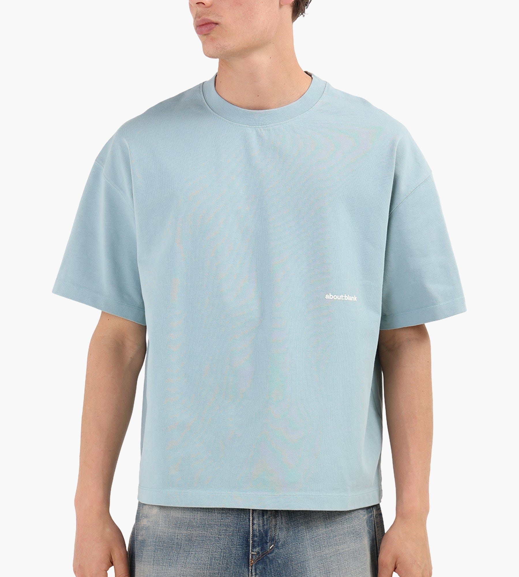 about:blank Box T-Shirt Cotton Tourmaline Ecru