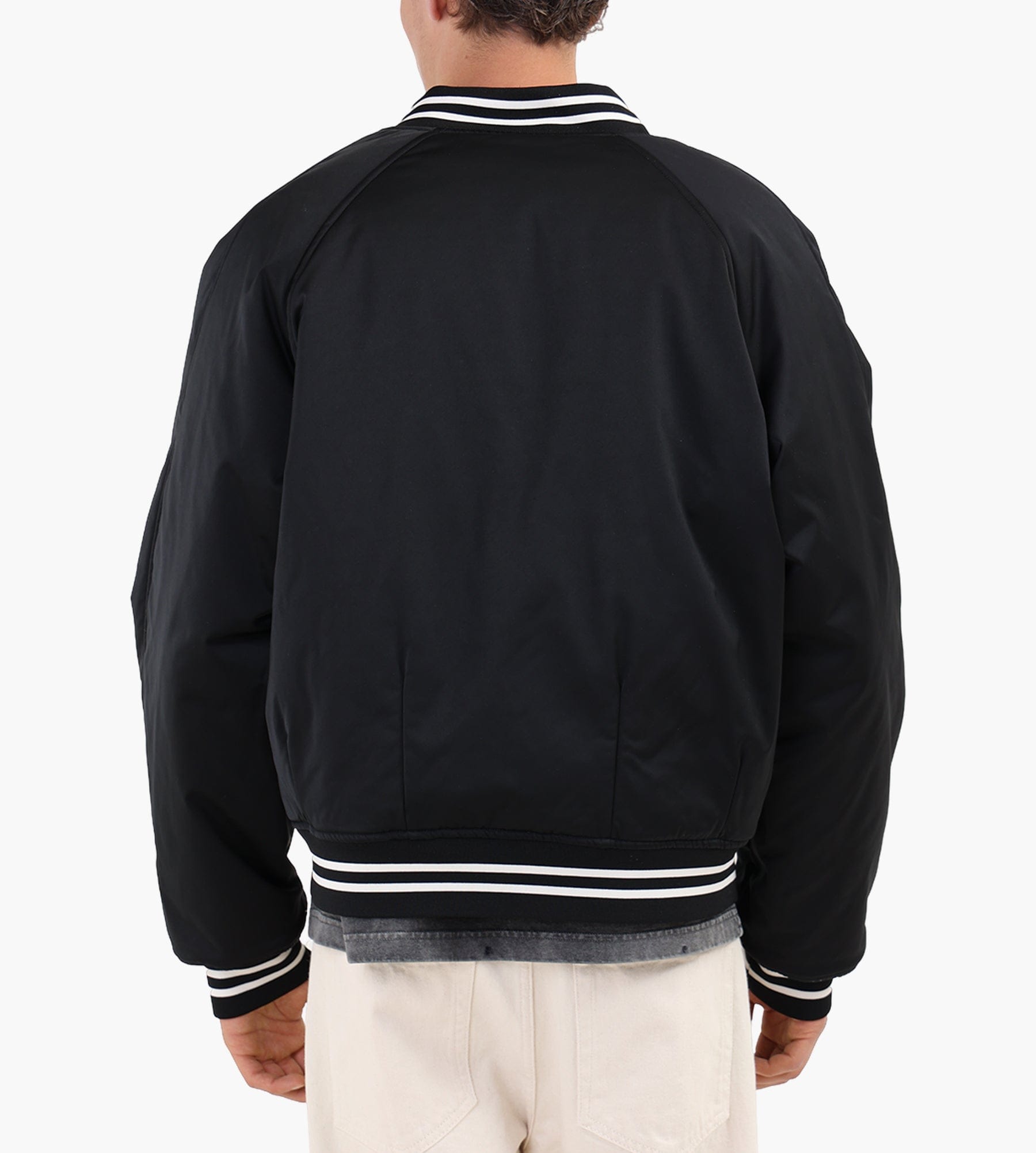 about:blank Satin Jacket Polyester Black Ecru