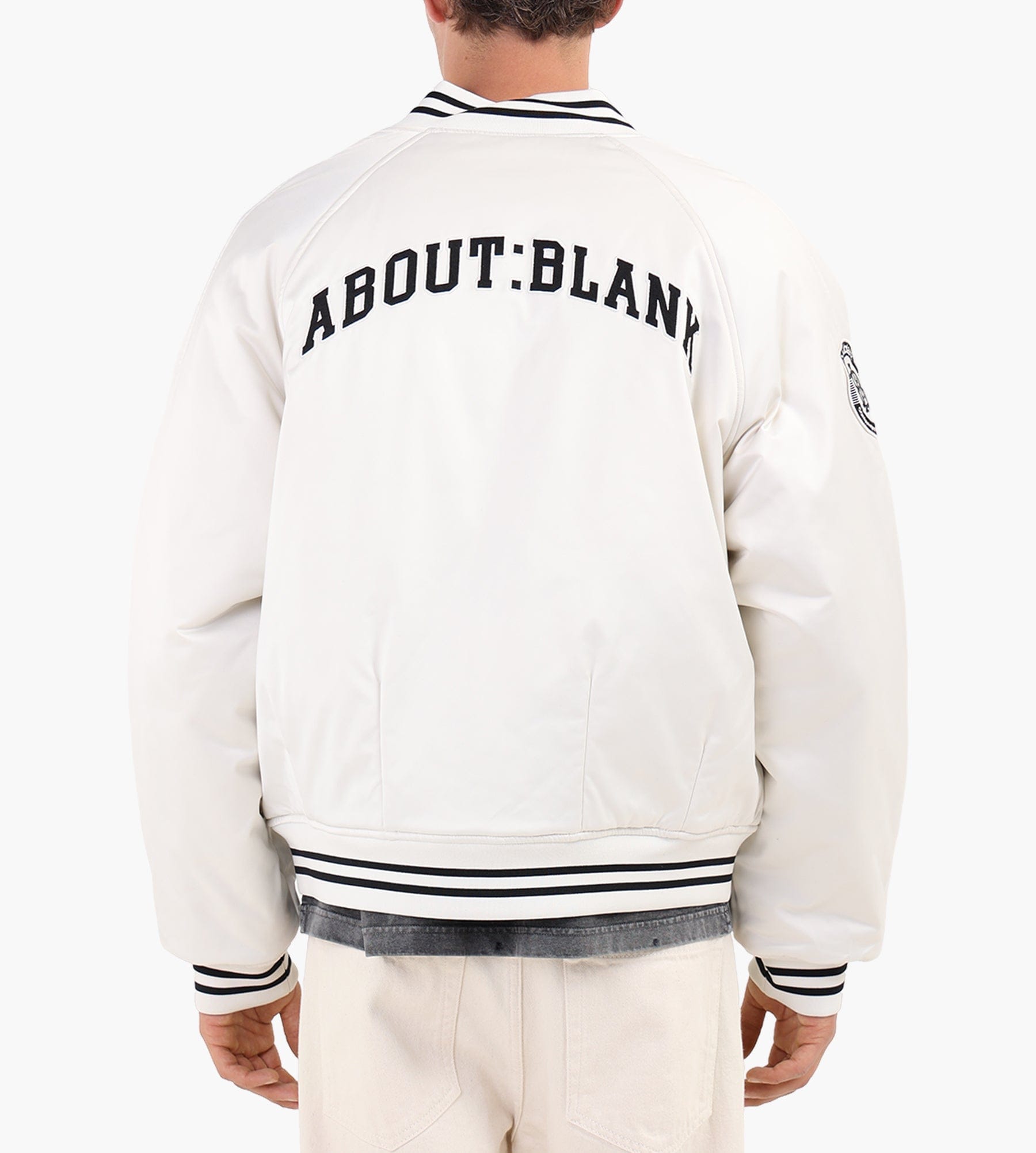 about:blank Satin Jacket Polyester Black Ecru