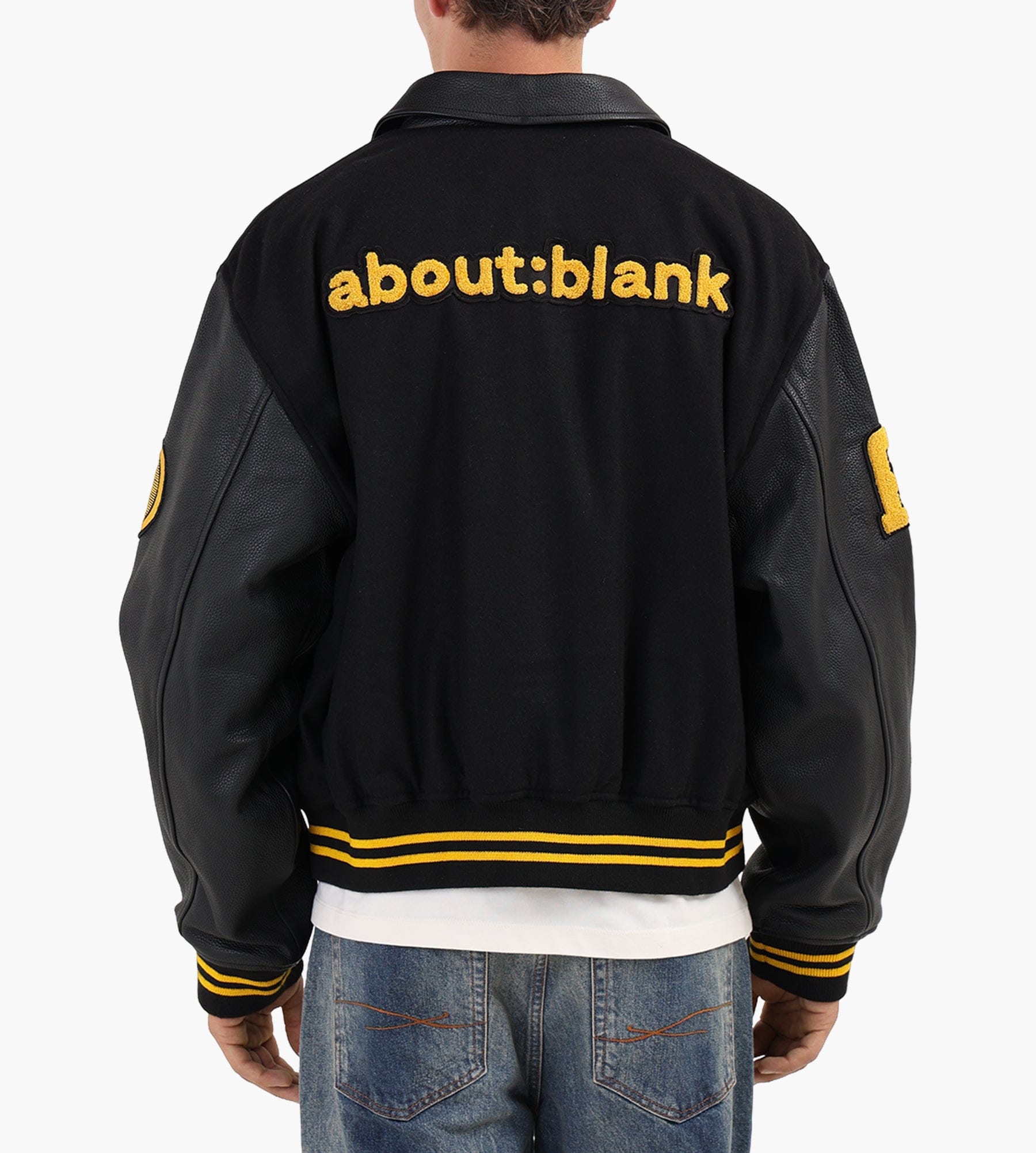 about:blank Letterman Jacket Wool Black