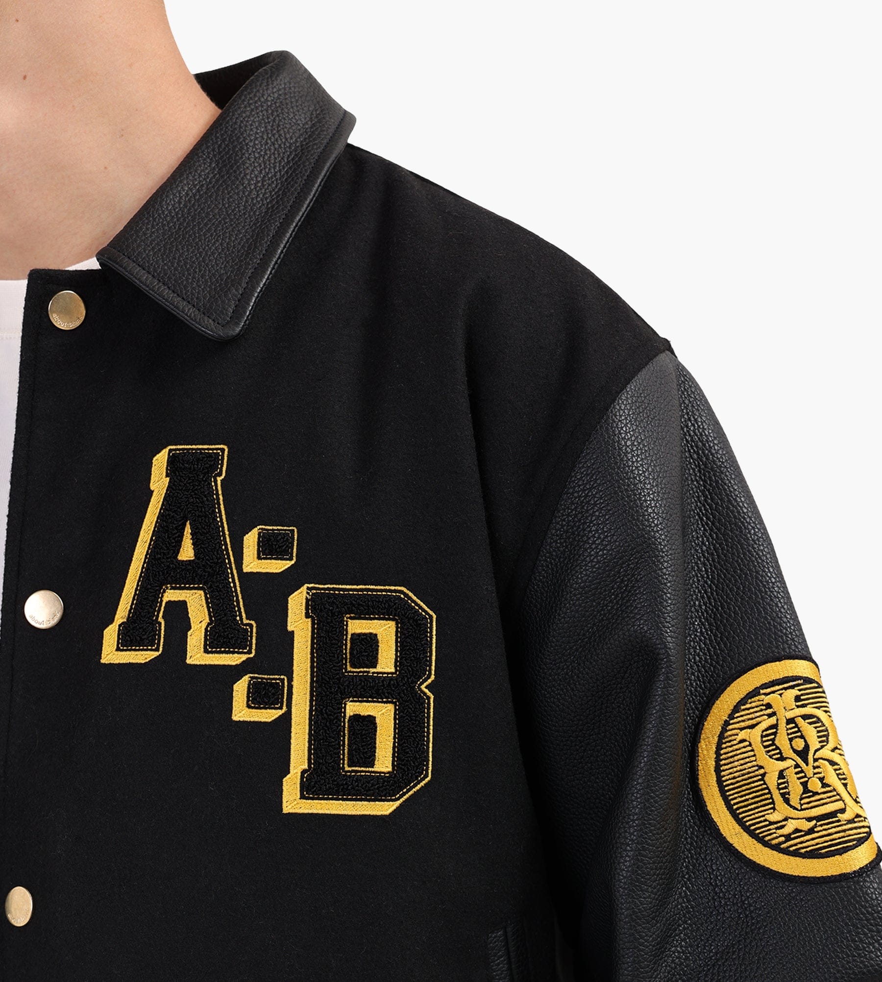 about:blank Letterman Jacket Wool Black