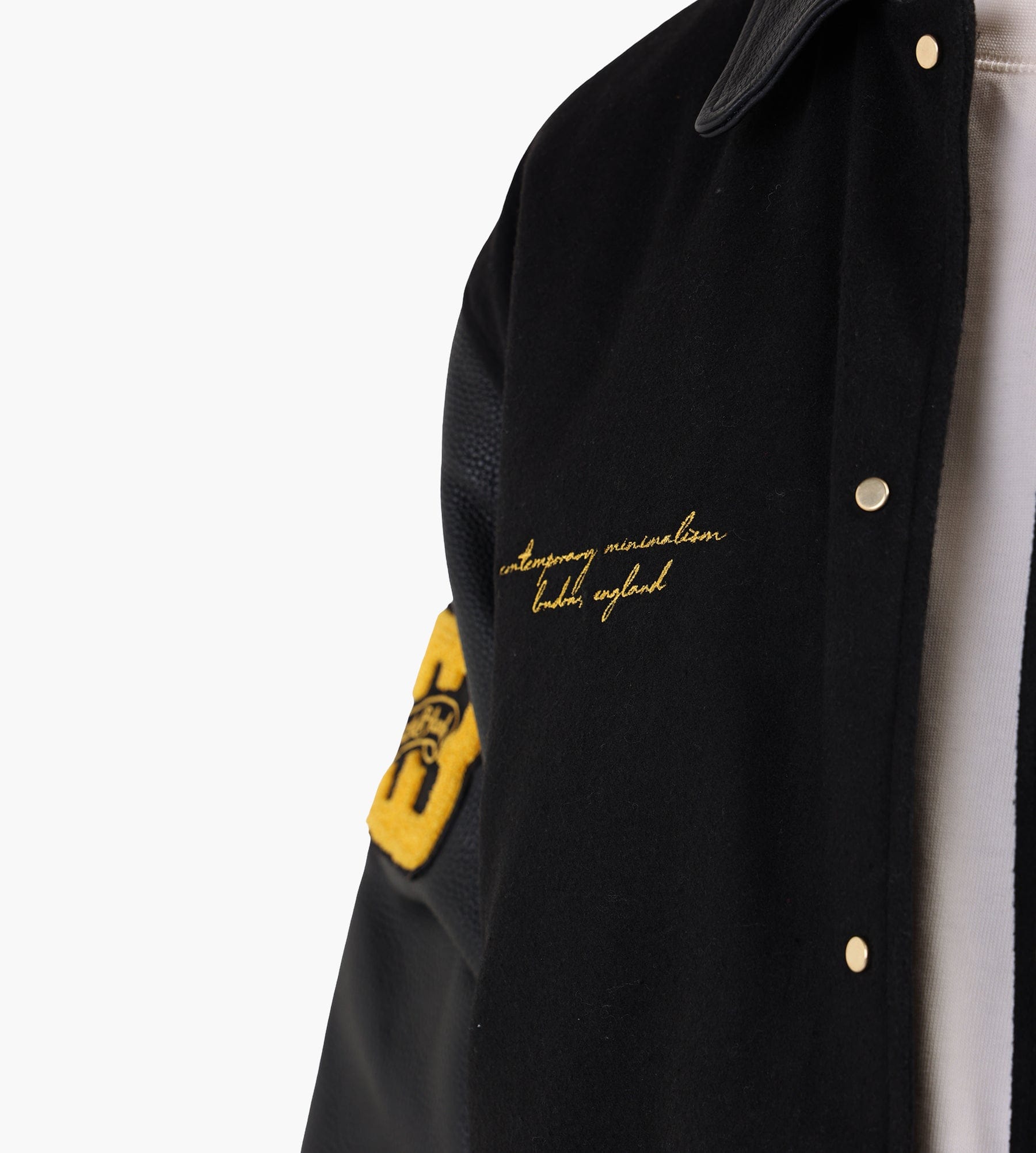 about:blank Letterman Jacket Wool Black