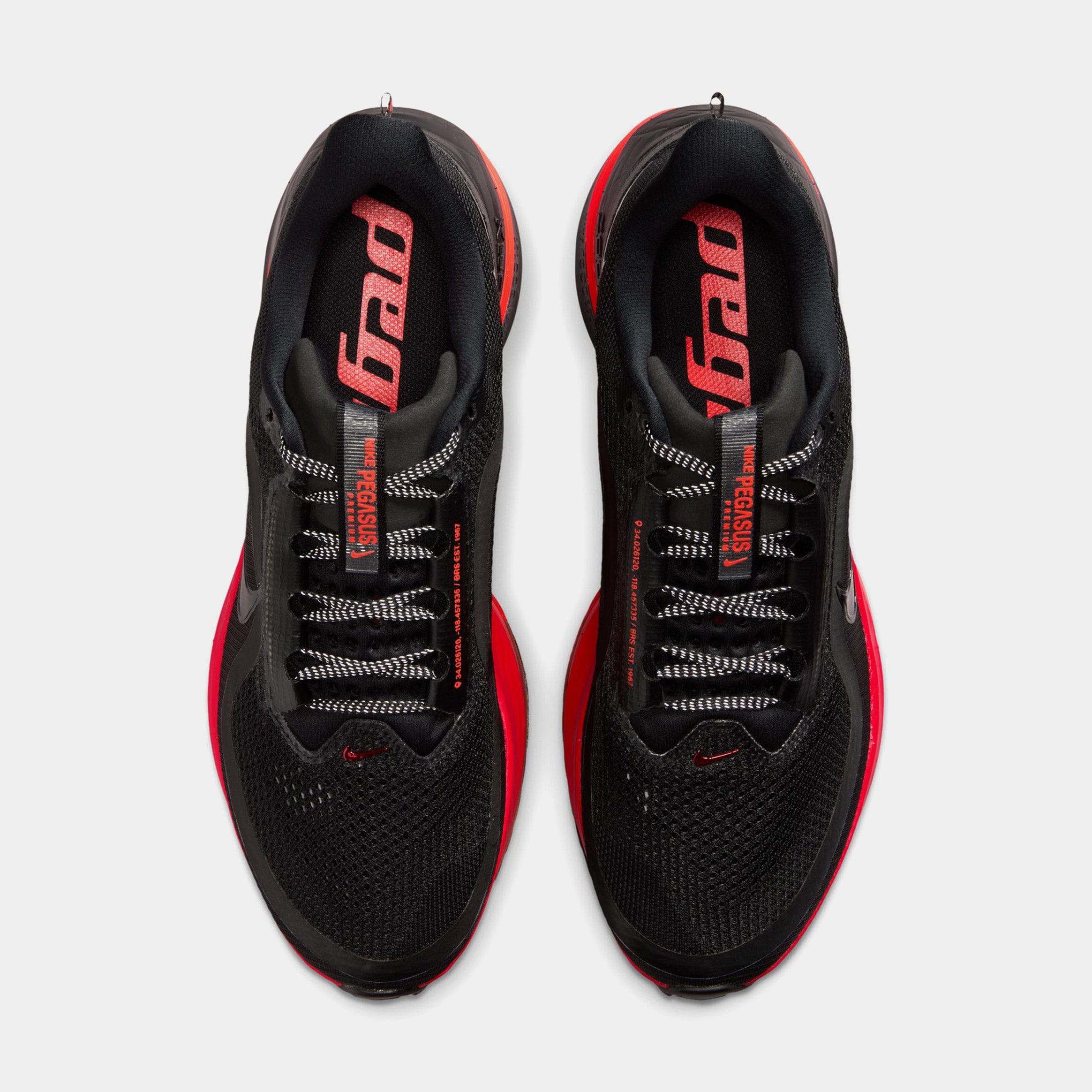 Nike Pegasus Premium Mens Running Shoes (Black/University Red/Bright Crimson/Black)