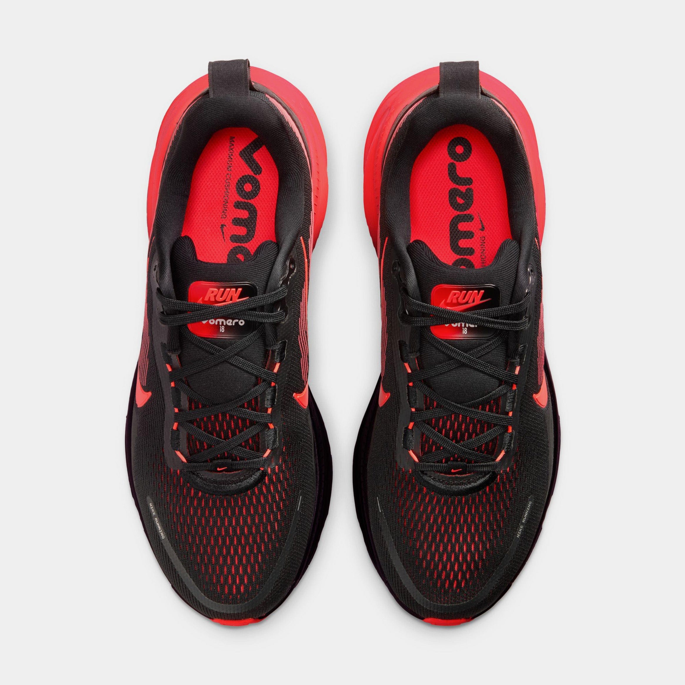 Nike Vomero 18 Mens Running Shoes (Black/Bright Crimson/University Red)