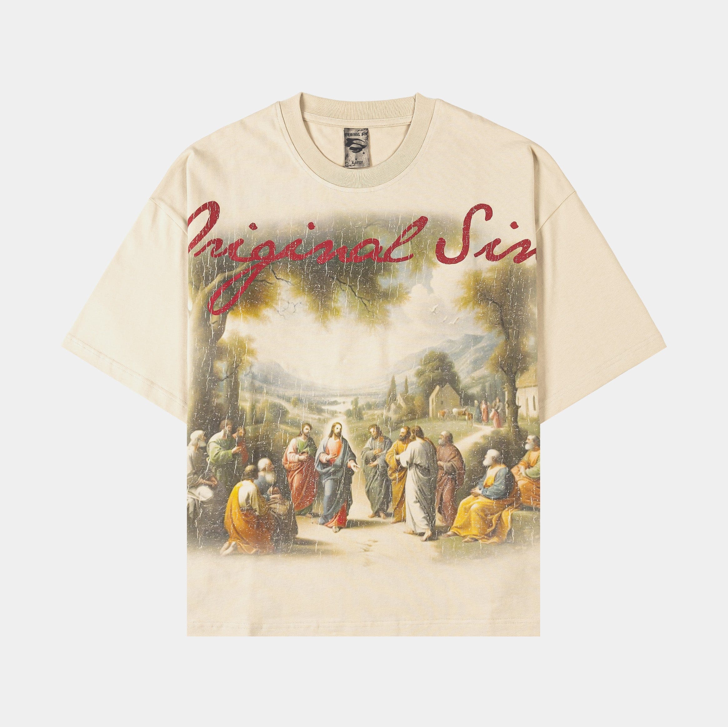 ORIGINAL SIN The Blind Will See Mens Short Sleeve Shirt (Light Beige/Light Khaki)
