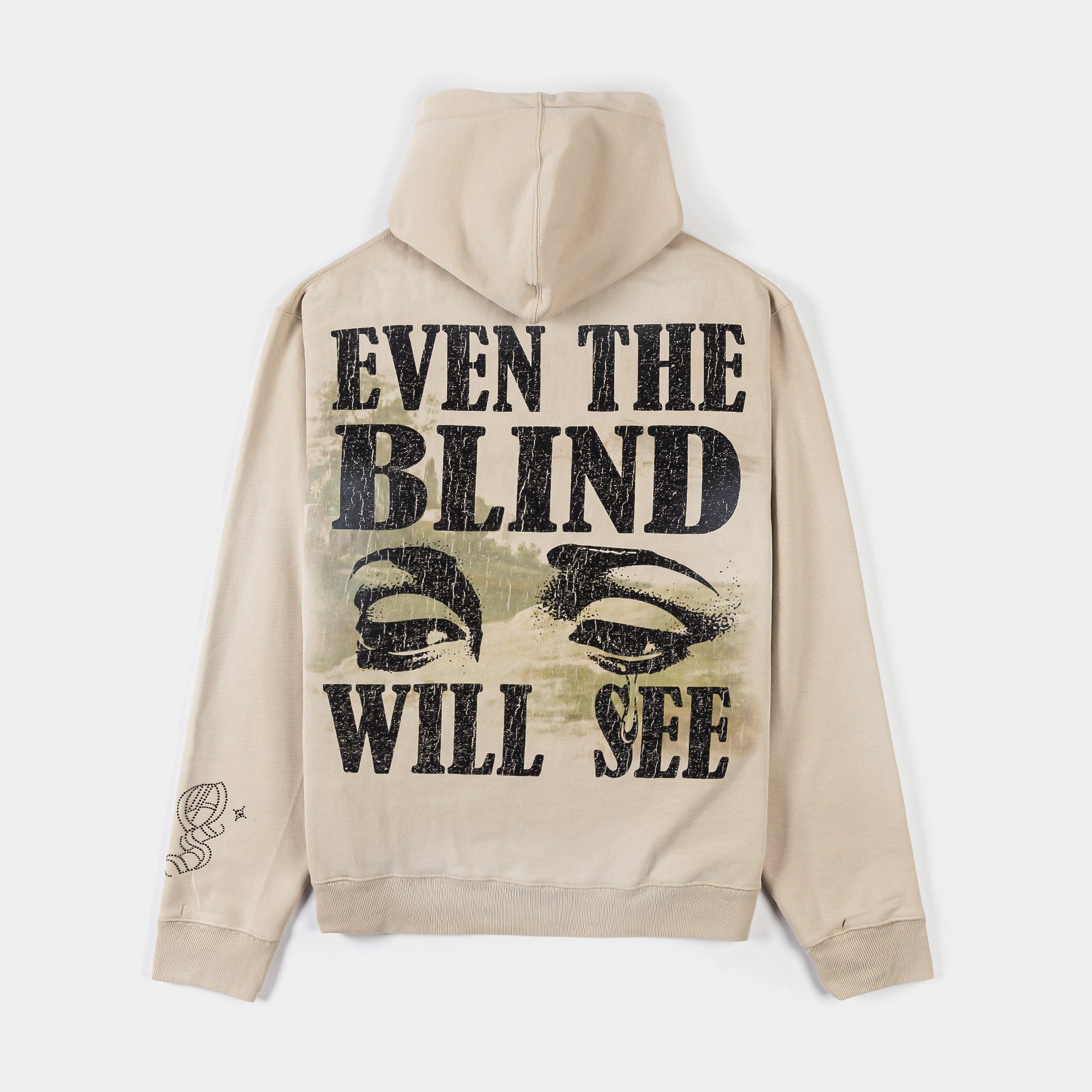 ORIGINAL SIN Even The Blind Pullover Fleece Mens Hoodie (Beige/Black)