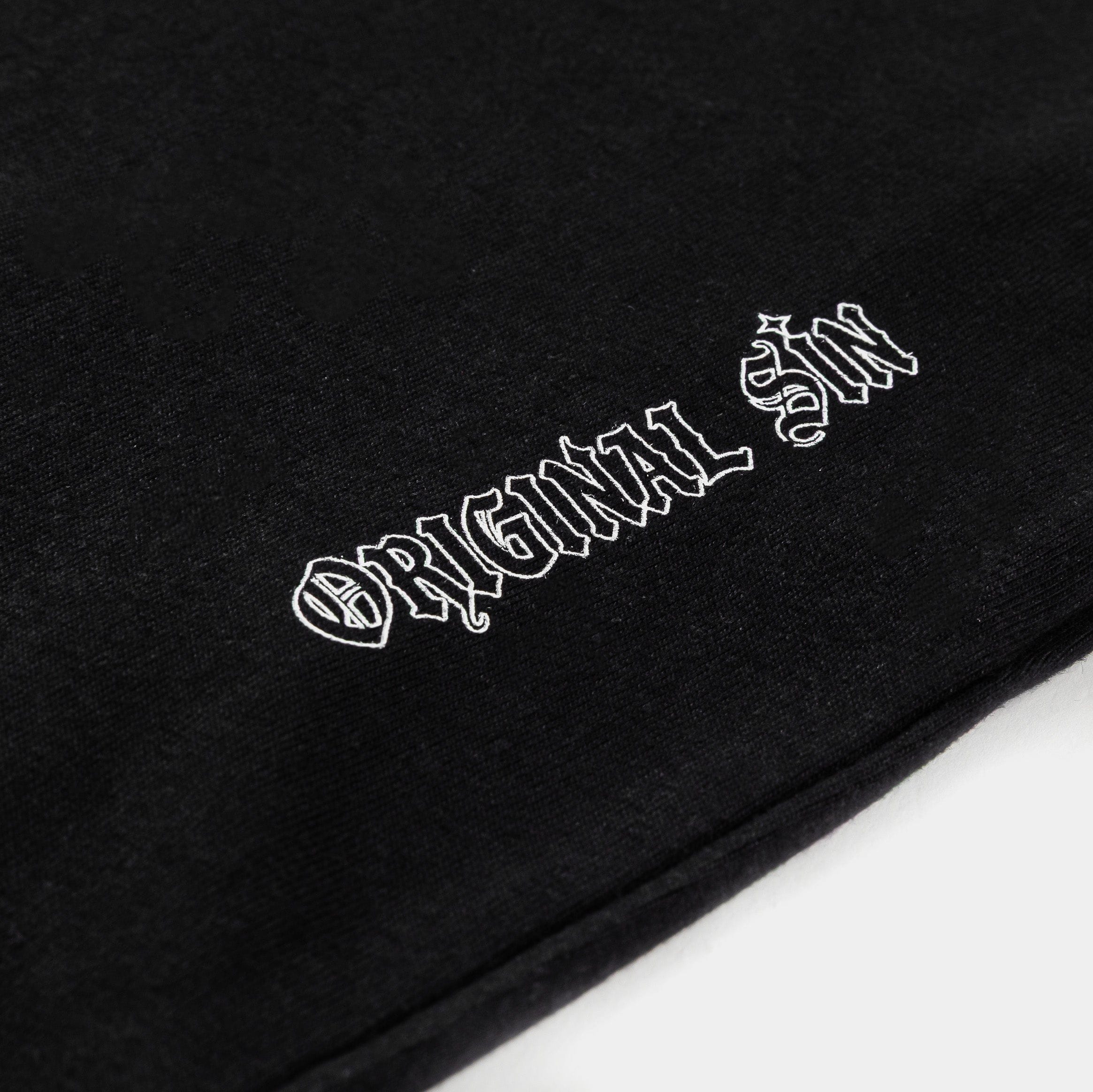 ORIGINAL SIN Jesus Letters Mens Short Sleeve Shirt (Black/Red)