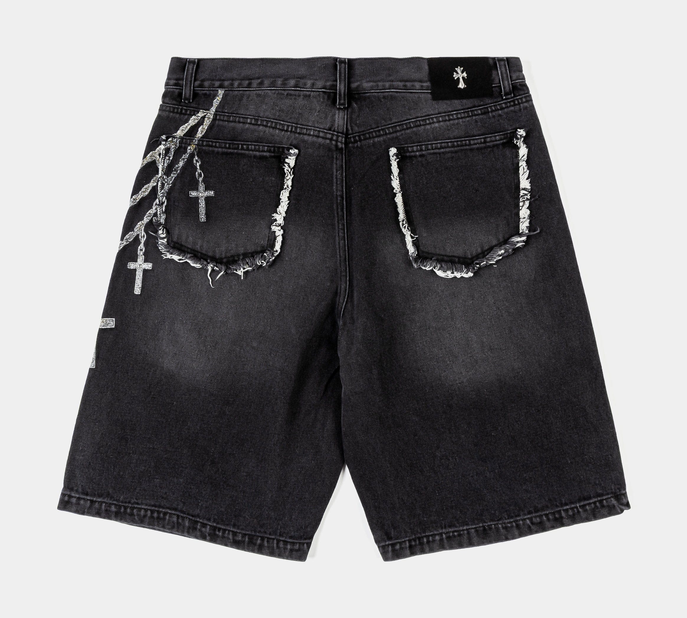 ORIGINAL SIN Chains Denim Mens Shorts (Black)