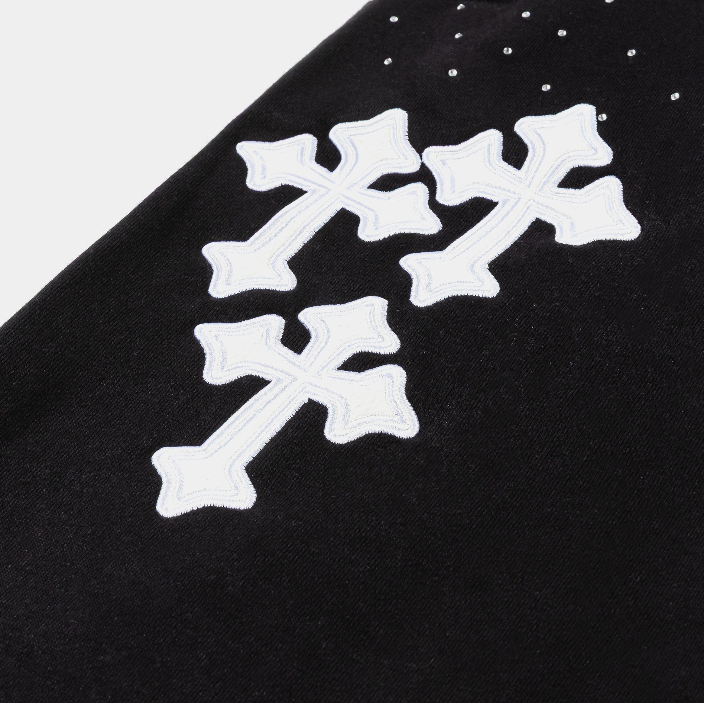 ORIGINAL SIN Rhinestone Mens Sweatpants (Black/White)