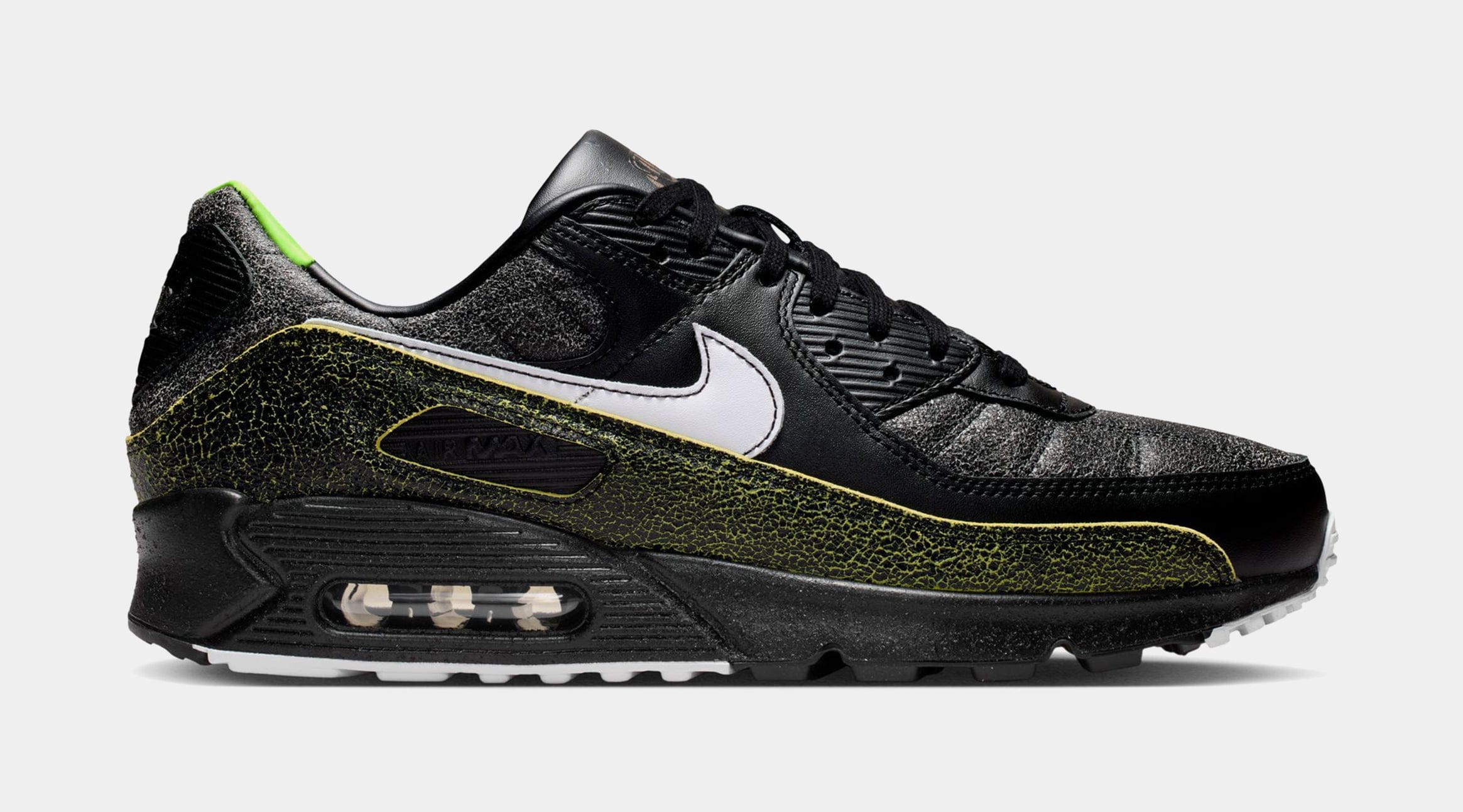 Nike Air Max 90 Tiempo Mens Running Shoes (Black/White/Black/Voltage Green)