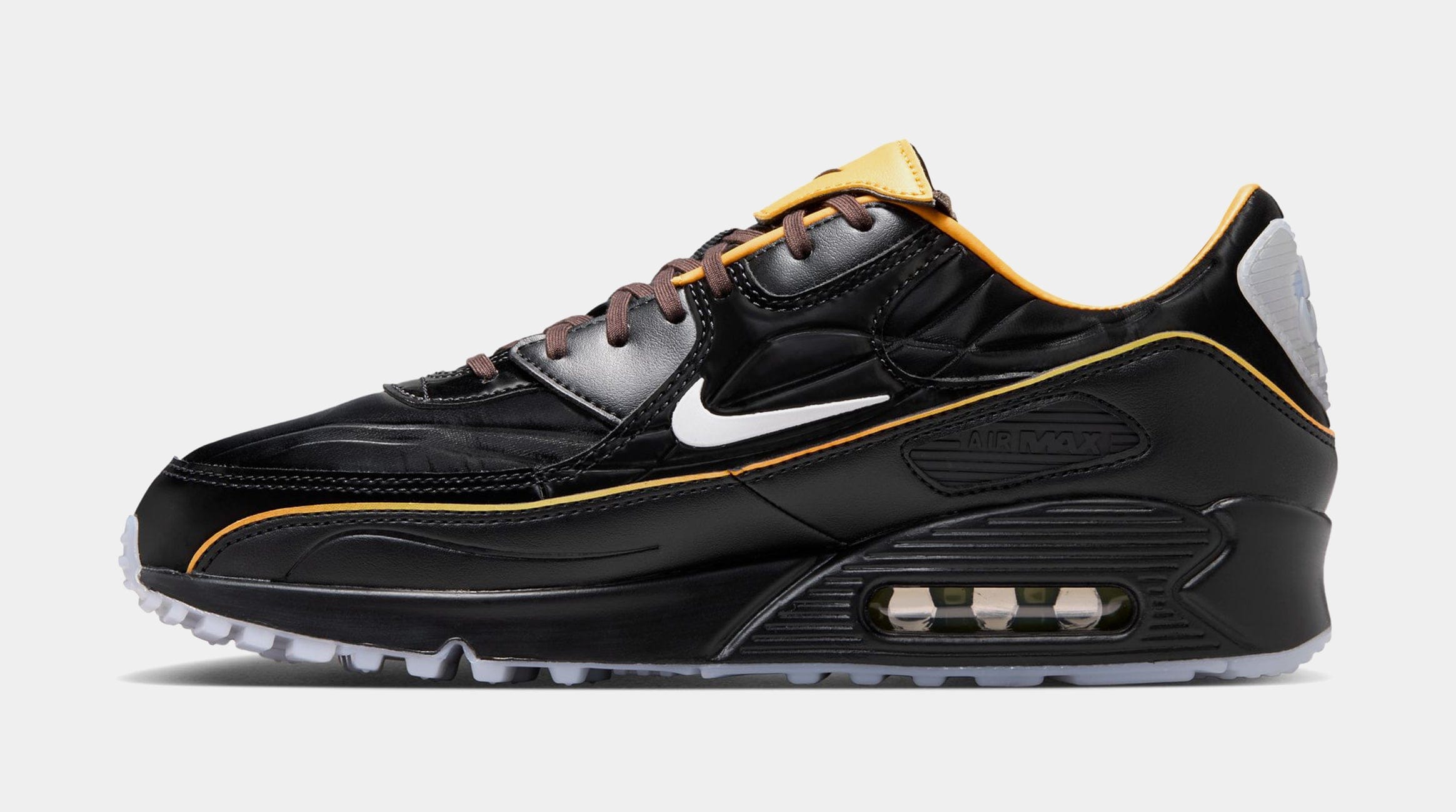 Nike Air Max 90 Mercurial Mens Running Shoes (Black/White/Gold Leaf/Pear)