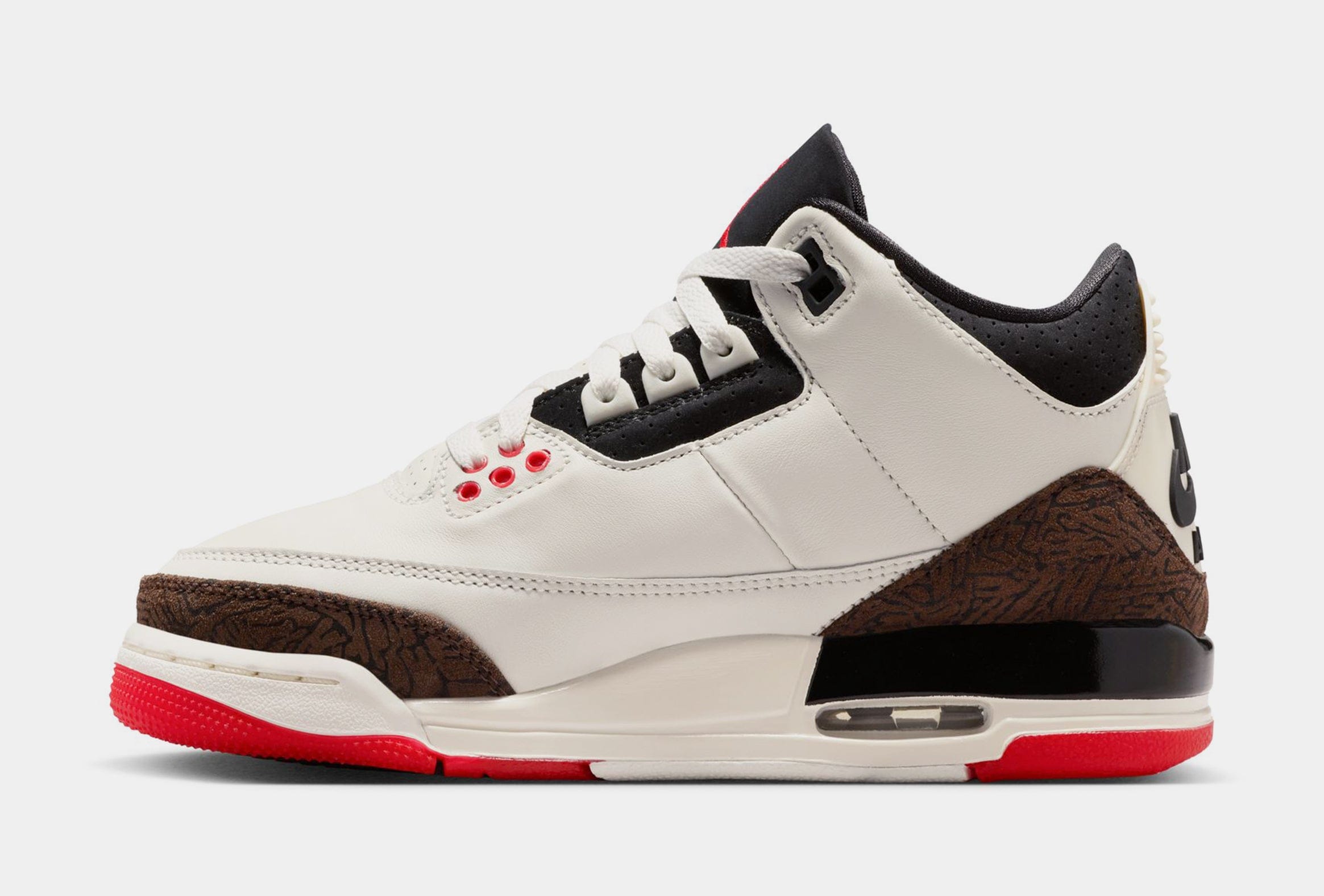 Air Jordan 3 Retro Sail and University Red Grade School Lifestyle Shoes (Sail/Black/University Red/Pale Ivory)
