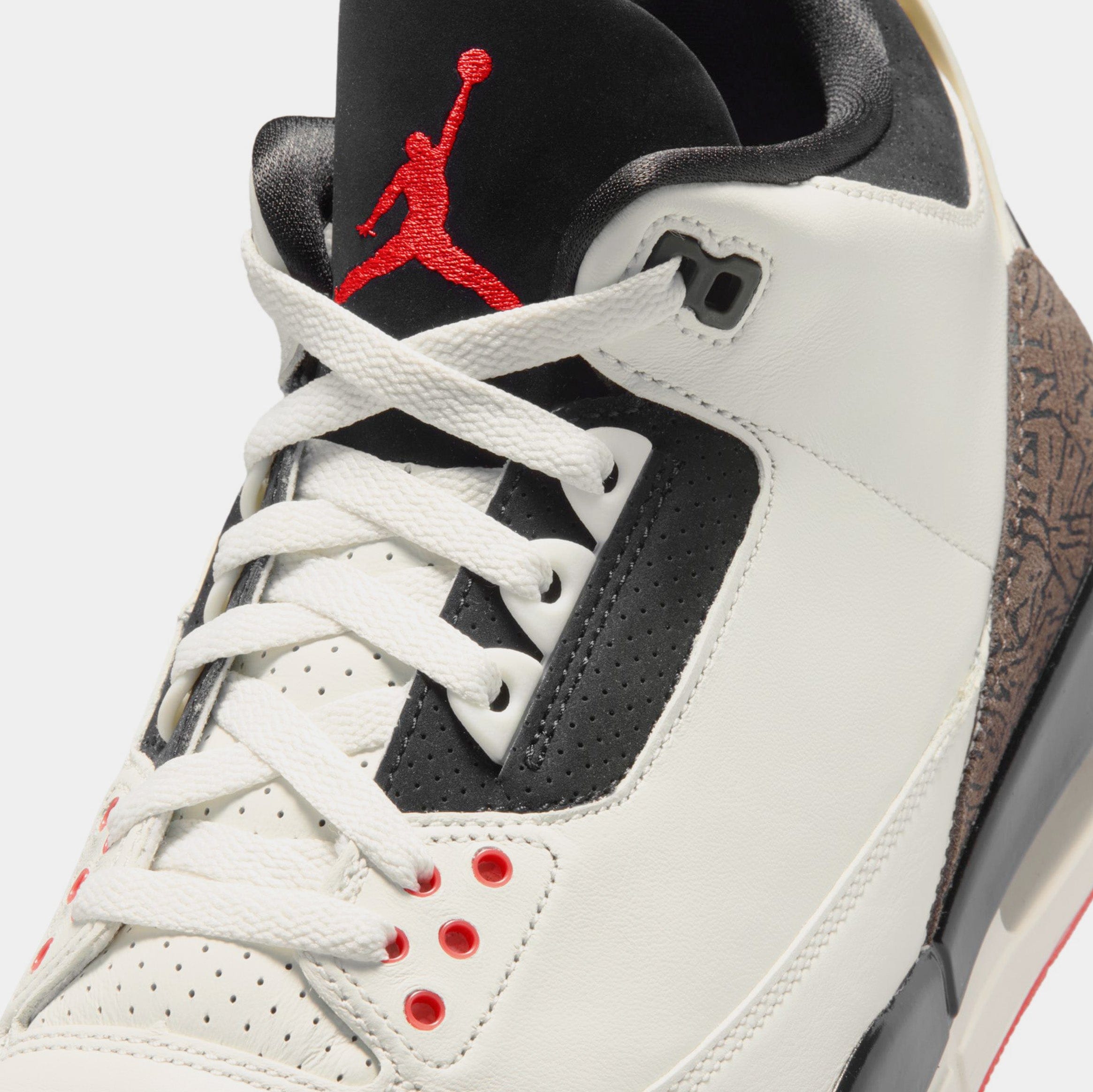 Air Jordan 3 Retro Sail and University Red Mens Lifestyle Shoes (Sail/Black/University Red/Pale Ivory)