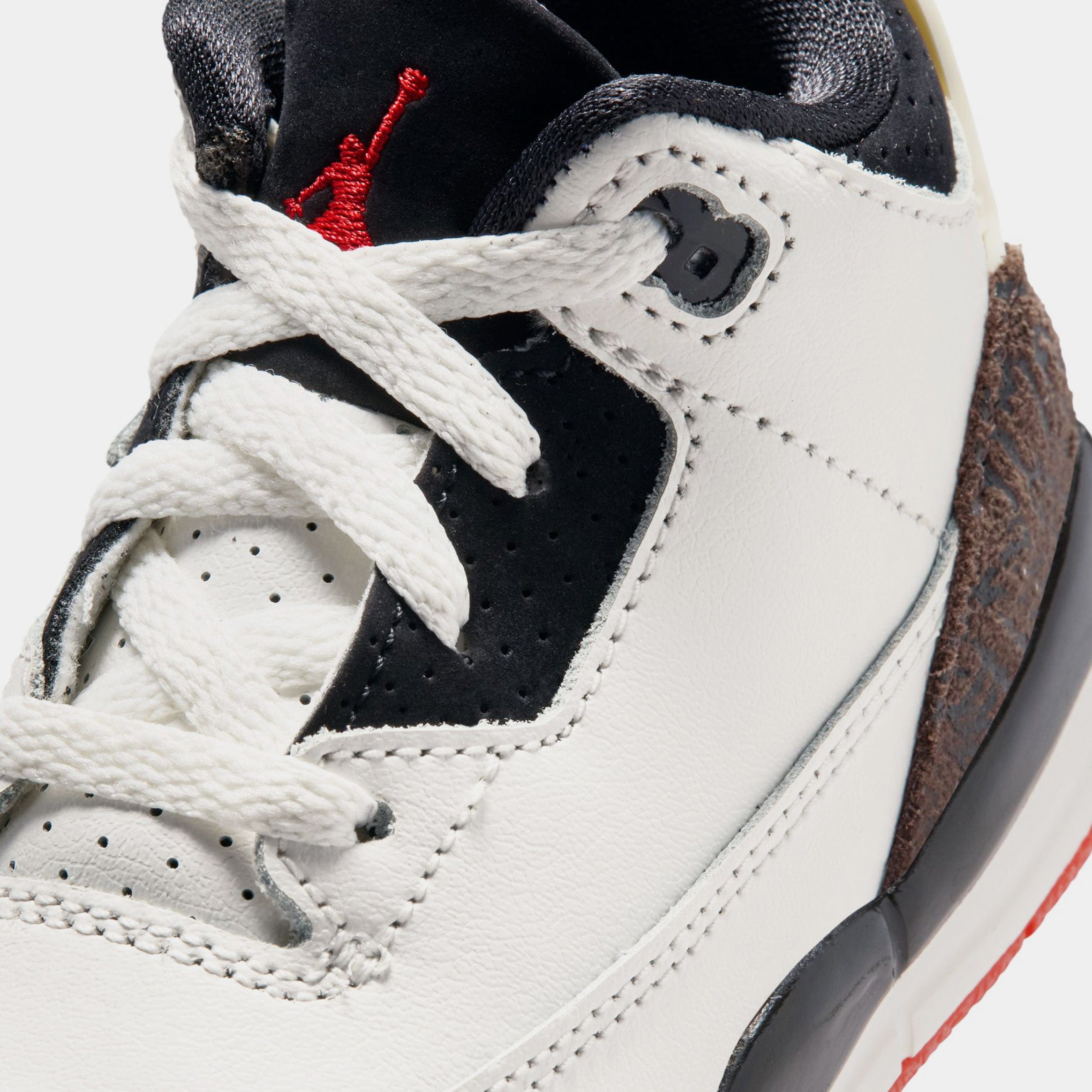 Air Jordan 3 Retro Sail and University Red Infant Toddler Lifestyle Shoes (Sail/Black/University Red/Pale Ivory)