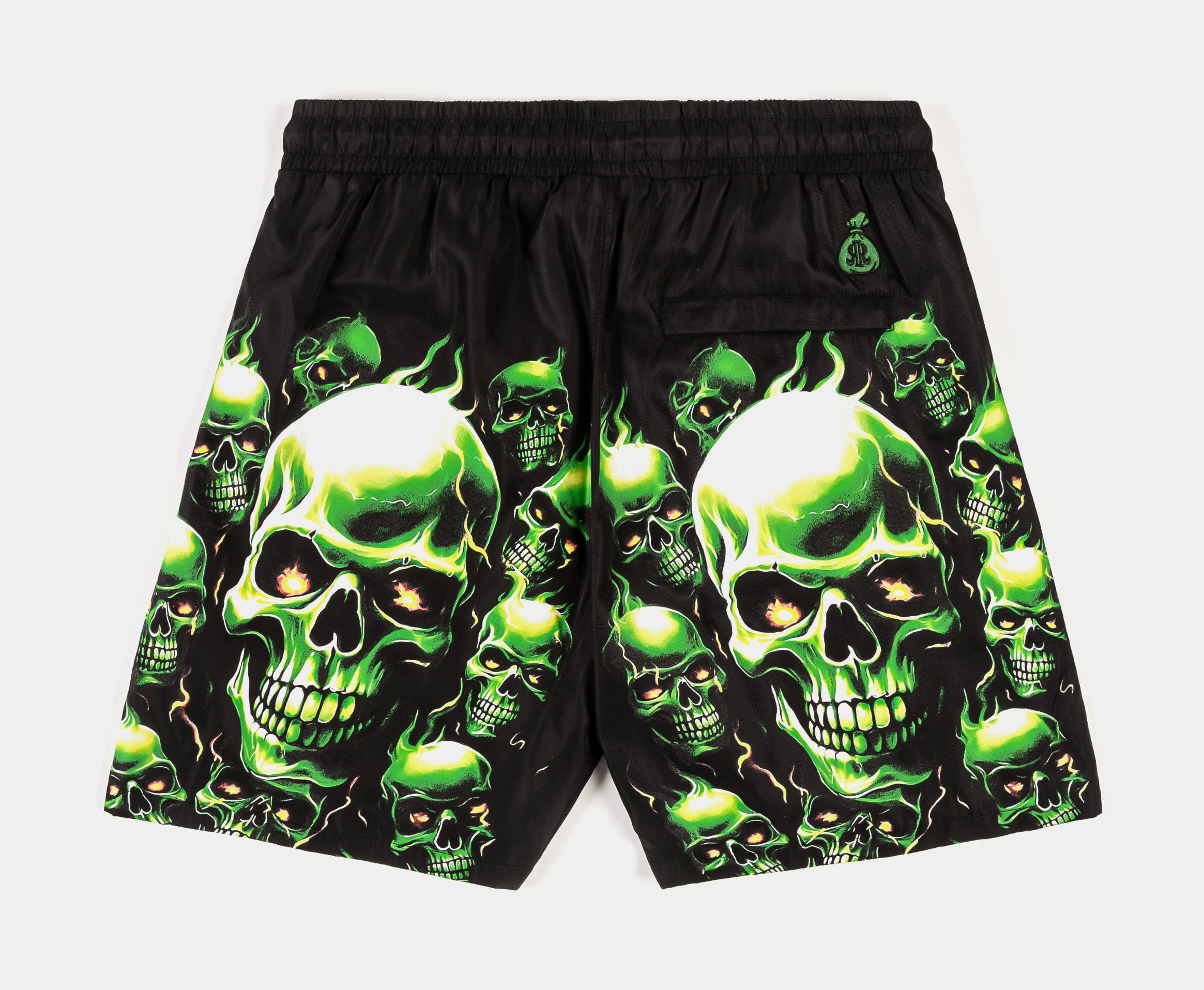 ROUTE TO RICHES Skulls Hybrid Mens Shorts (Black/Green)