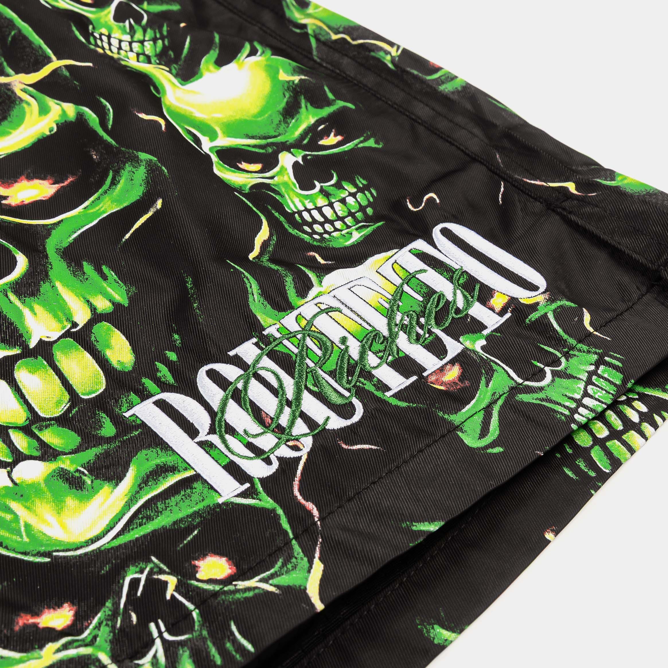 ROUTE TO RICHES Skulls Hybrid Mens Shorts (Black/Green)