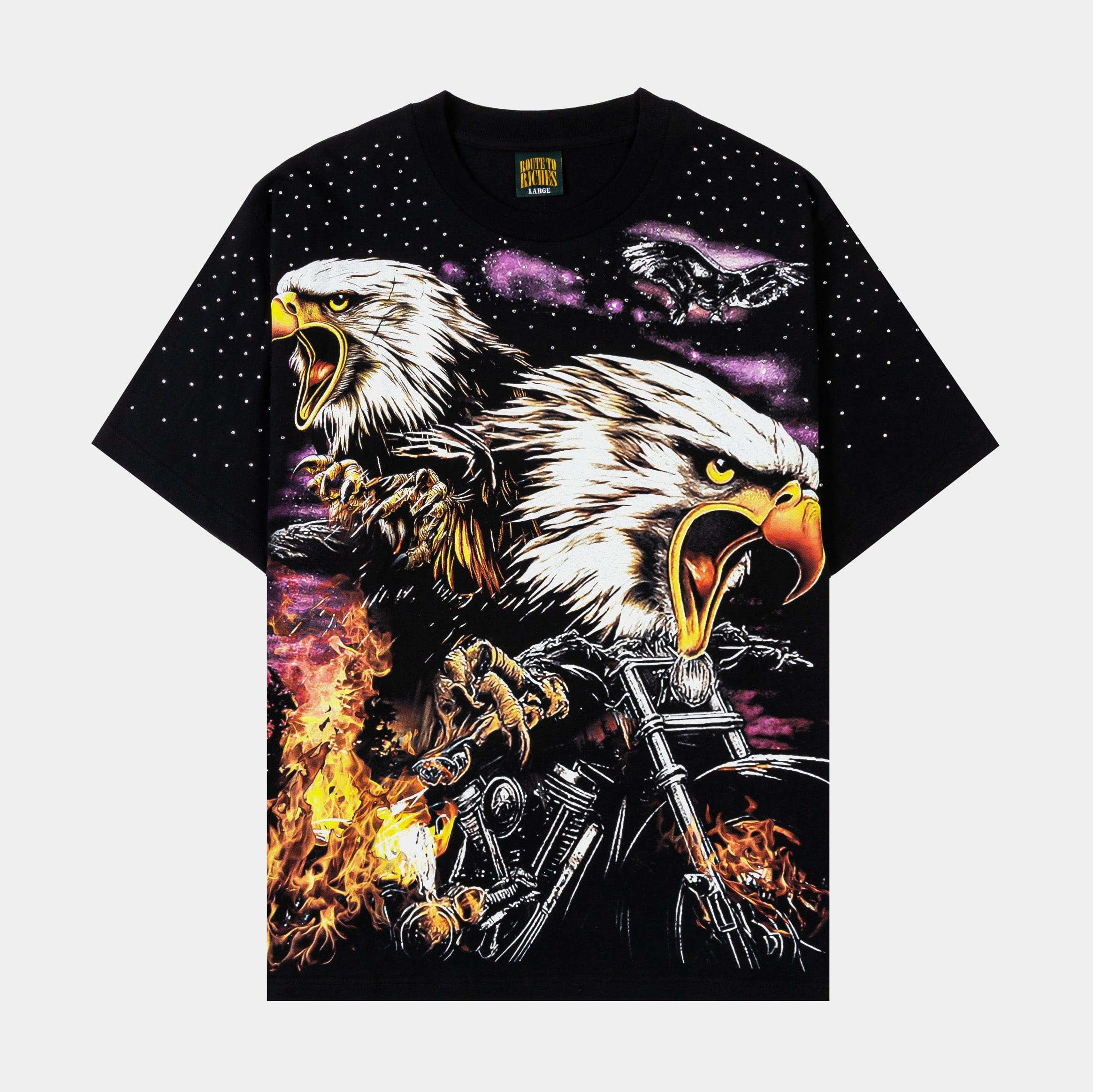 ROUTE TO RICHES Eagle Mens Short Sleeve Shirt (Black/White)