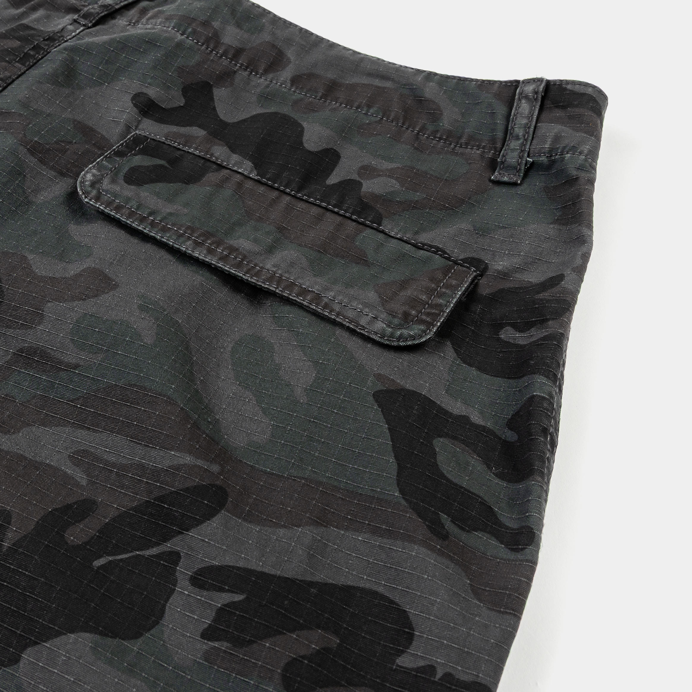 MAISON ARTICLE Studded Camo Cargo Mens Shorts (Black/Grey)