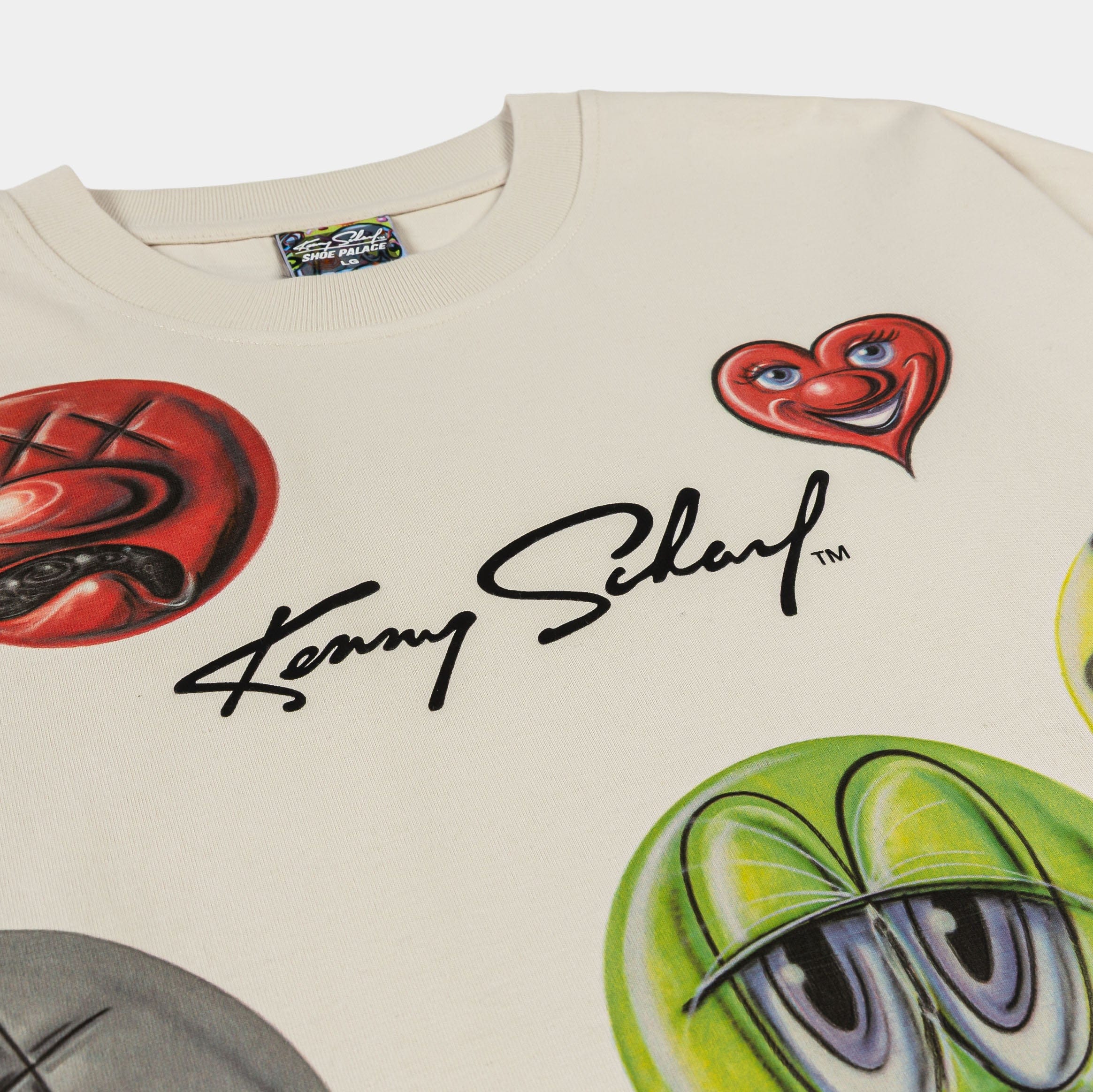 KENNY SCHARF X SP SP x Kenny Scharf All Over Print Washed Mens Short Sleeve Shirt (Cream/Multicolor)